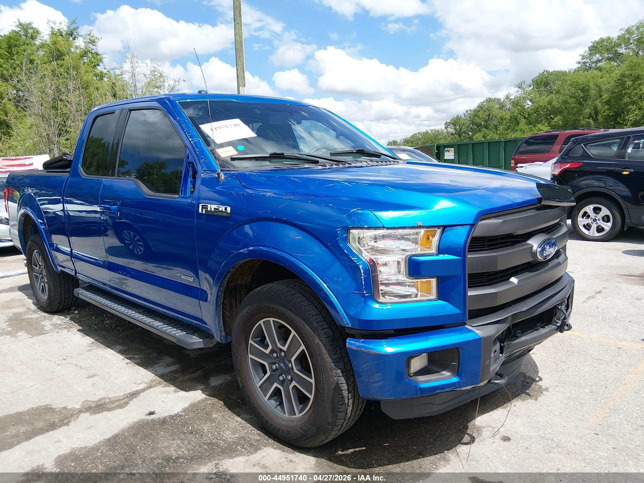2015 Ford F-150 Lariat Blue vin: 1FTFX1EG5FKE16933