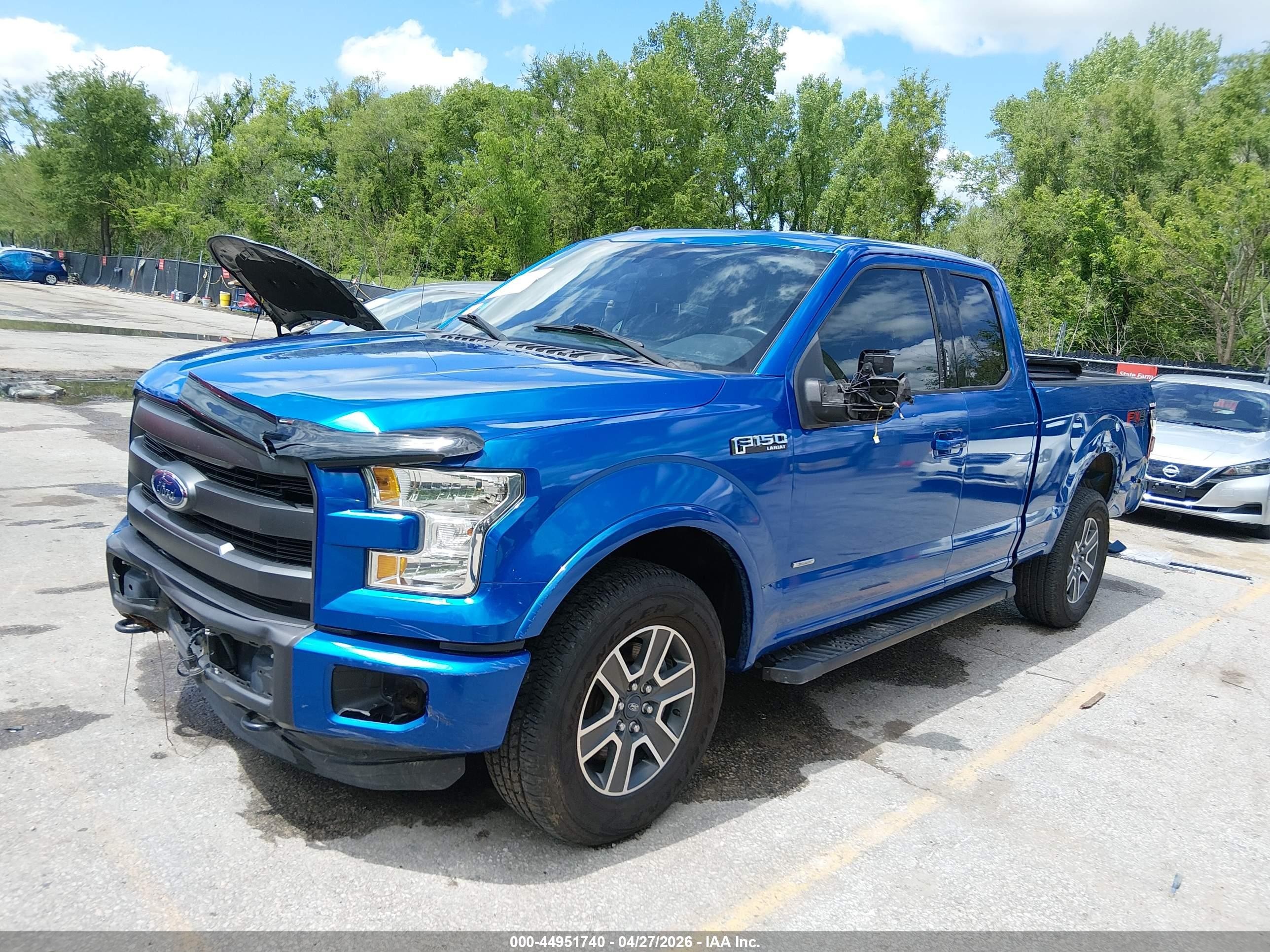 2015 Ford F-150 Lariat Blue vin: 1FTFX1EG5FKE16933