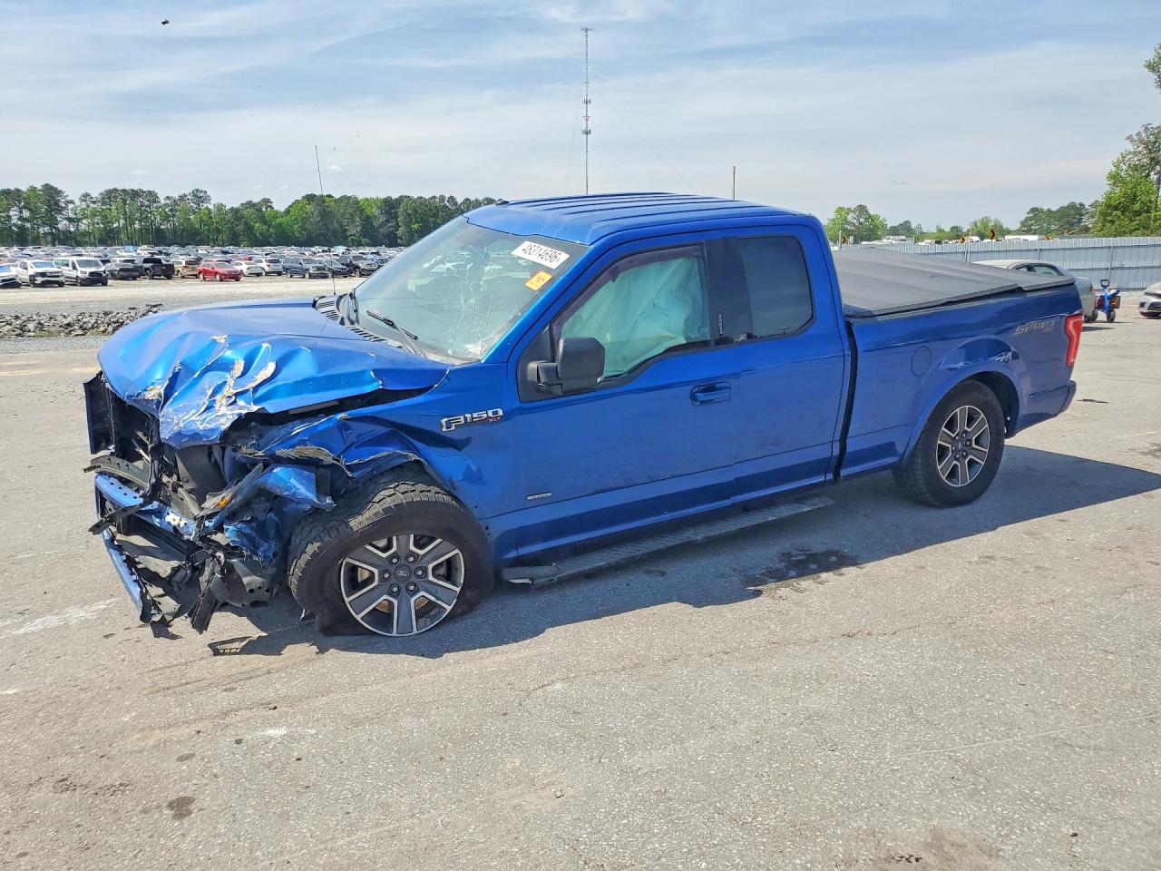 2017 Ford F150 Super Cab Blue vin: 1FTFX1EG6HKE34571