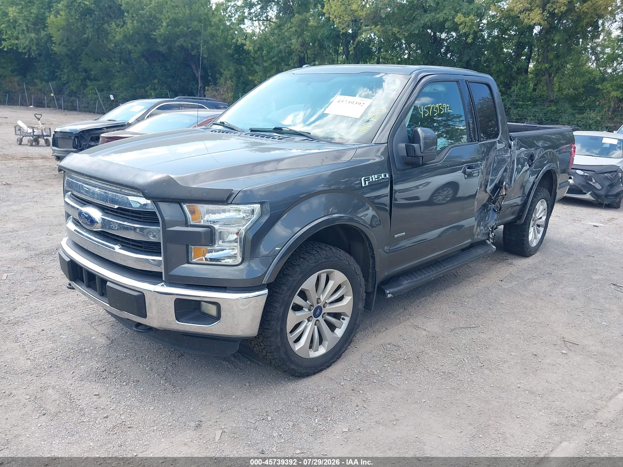 2015 Ford F-150 Lariat Gray vin: 1FTFX1EG7FKD07857
