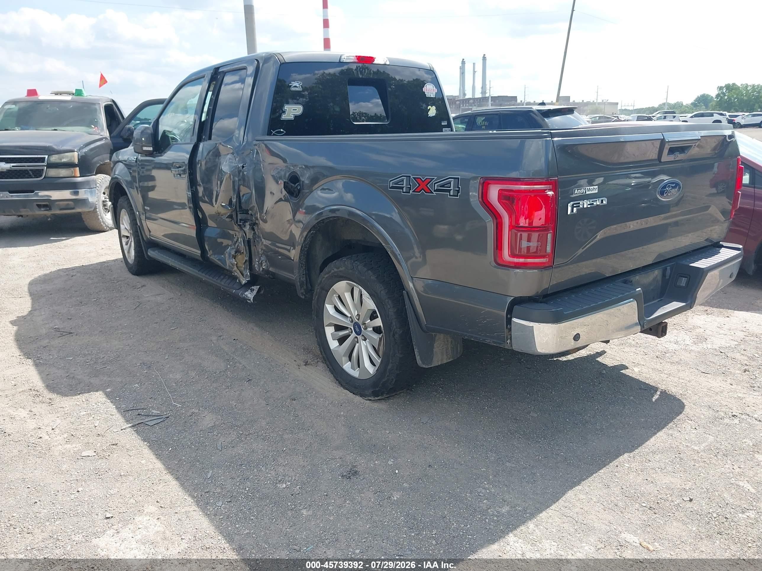 2015 Ford F-150 Lariat Gray vin: 1FTFX1EG7FKD07857