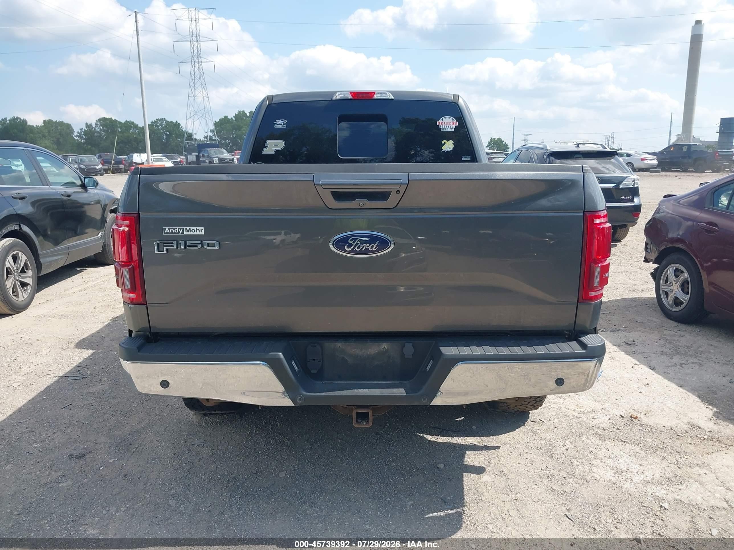 2015 Ford F-150 Lariat Gray vin: 1FTFX1EG7FKD07857