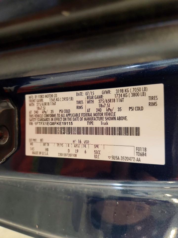 2015 Ford F150 Super Cab Синий vin: 1FTFX1EG8FKE19115