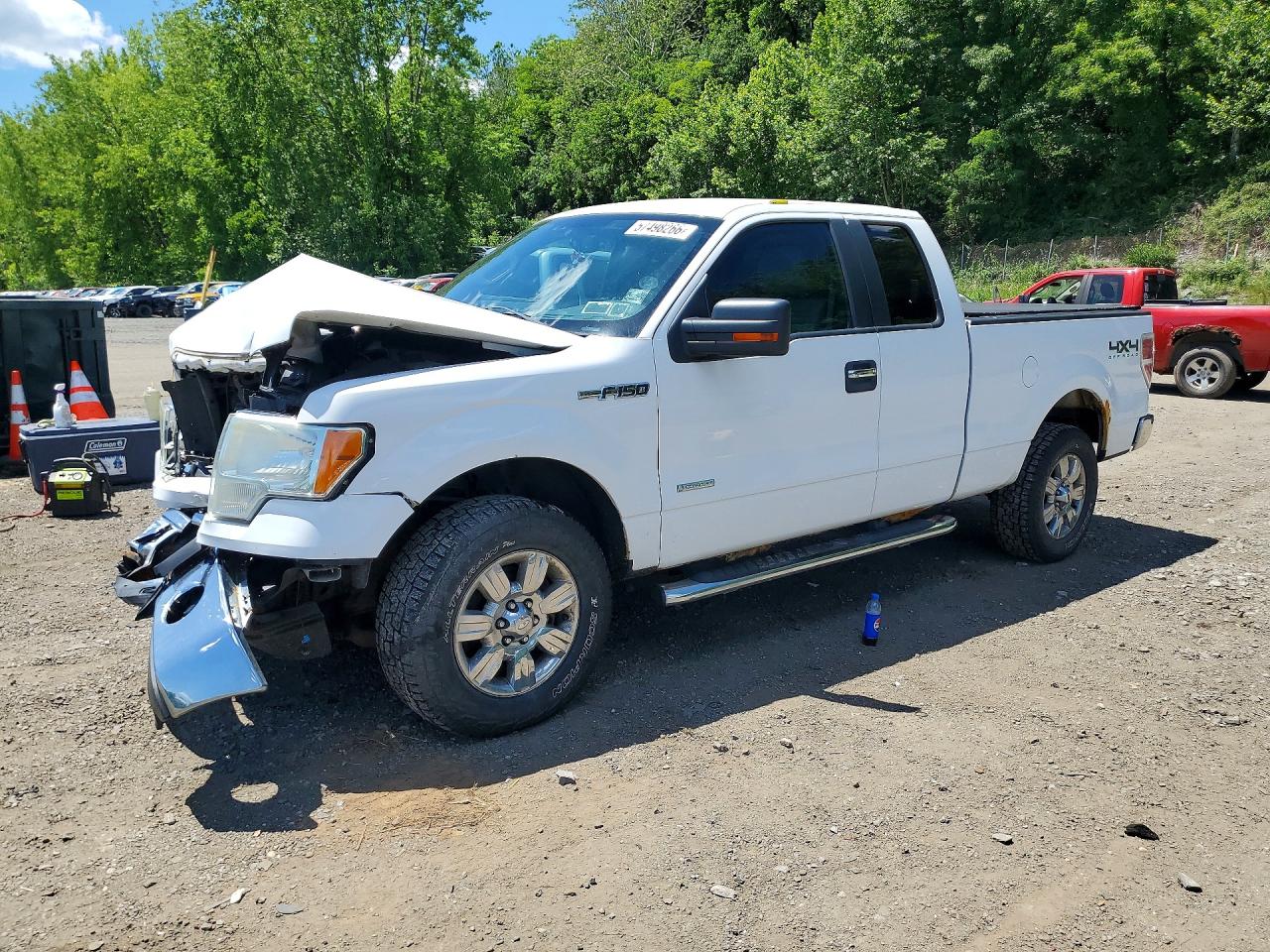 2011 Ford F150 Super Cab White vin: 1FTFX1ET2BFB87403