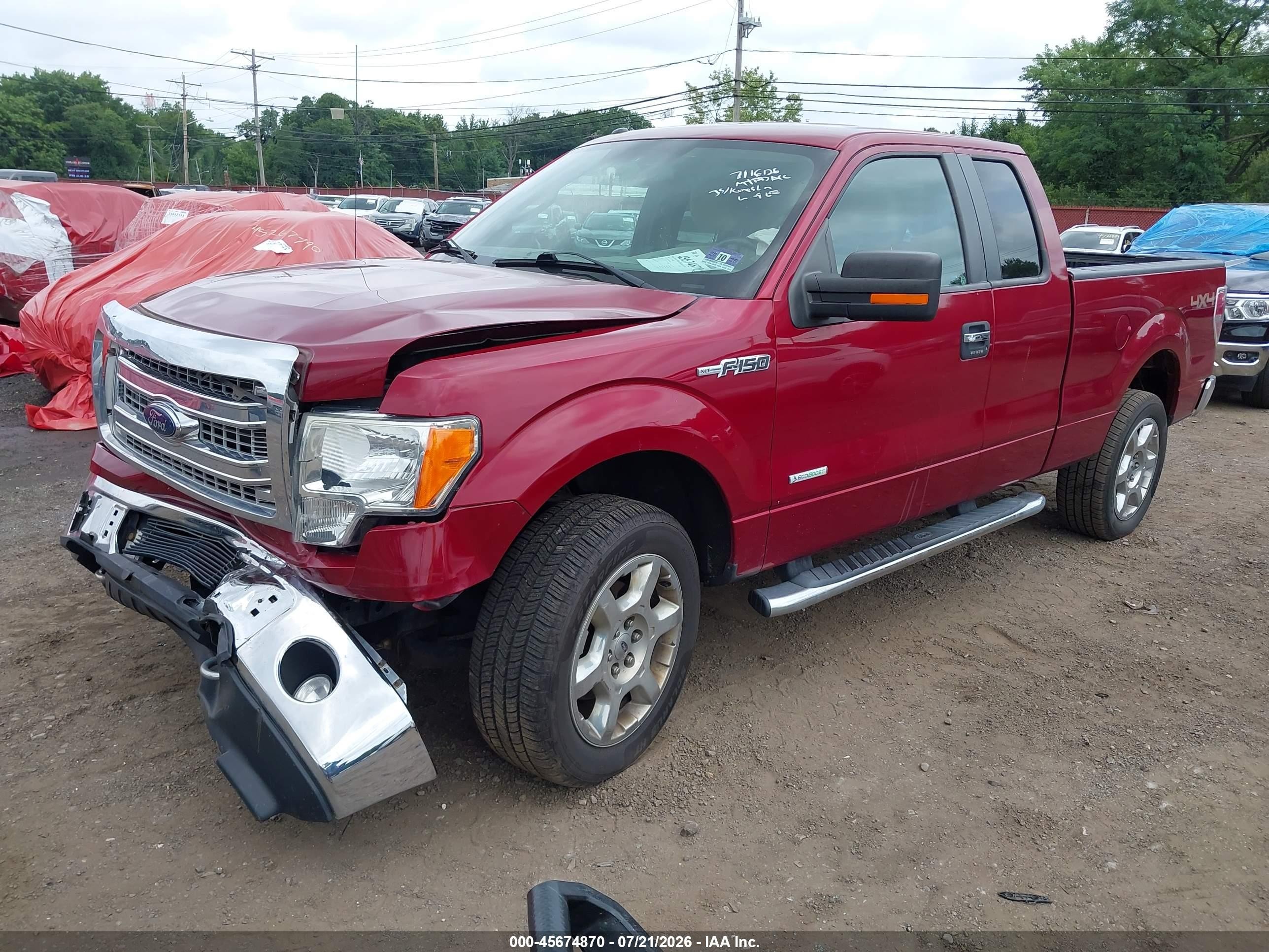 2013 Ford F-150 Xlt Red vin: 1FTFX1ET4DFC16208