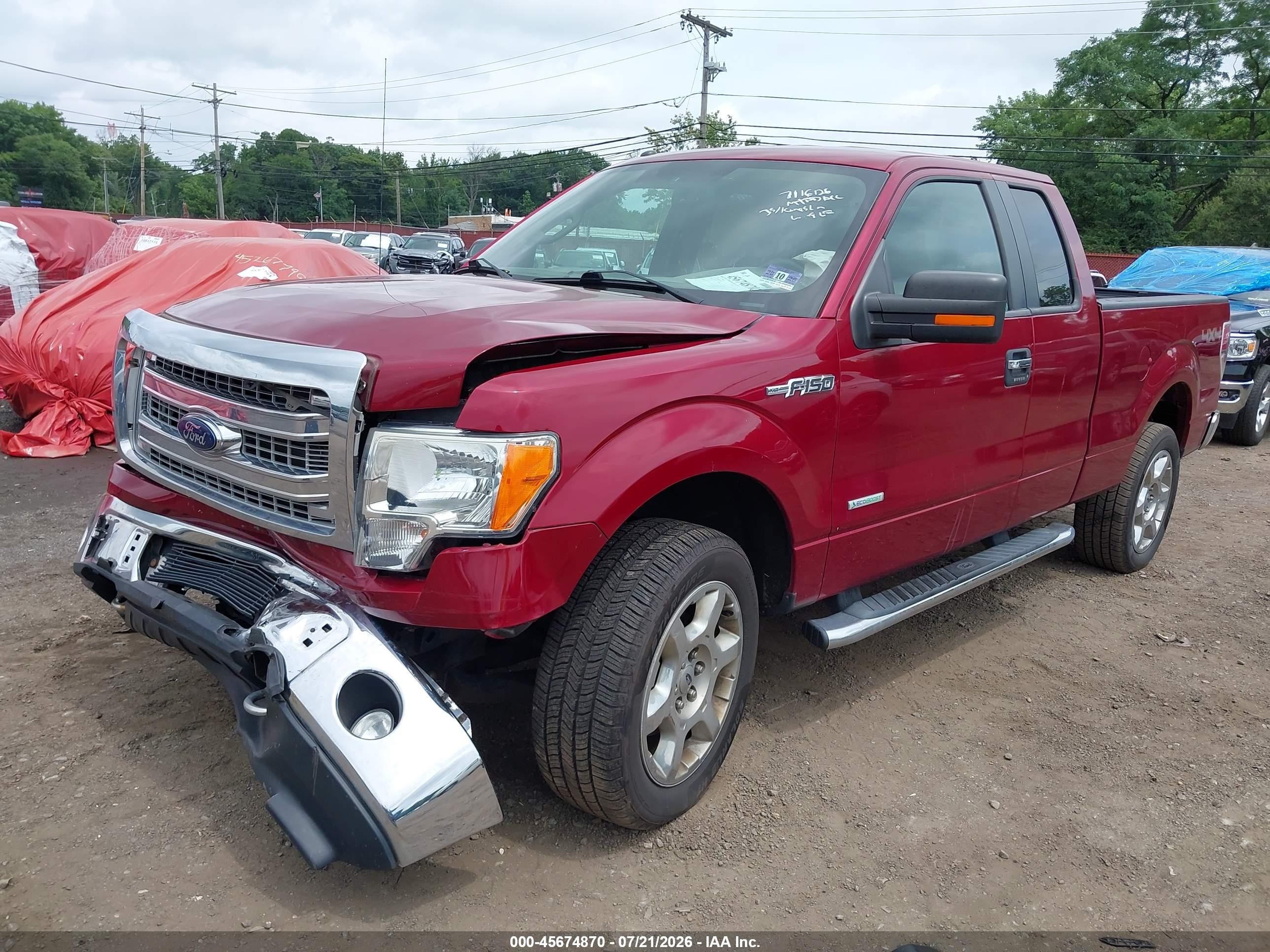 2013 Ford F-150 Xlt Red vin: 1FTFX1ET4DFC16208