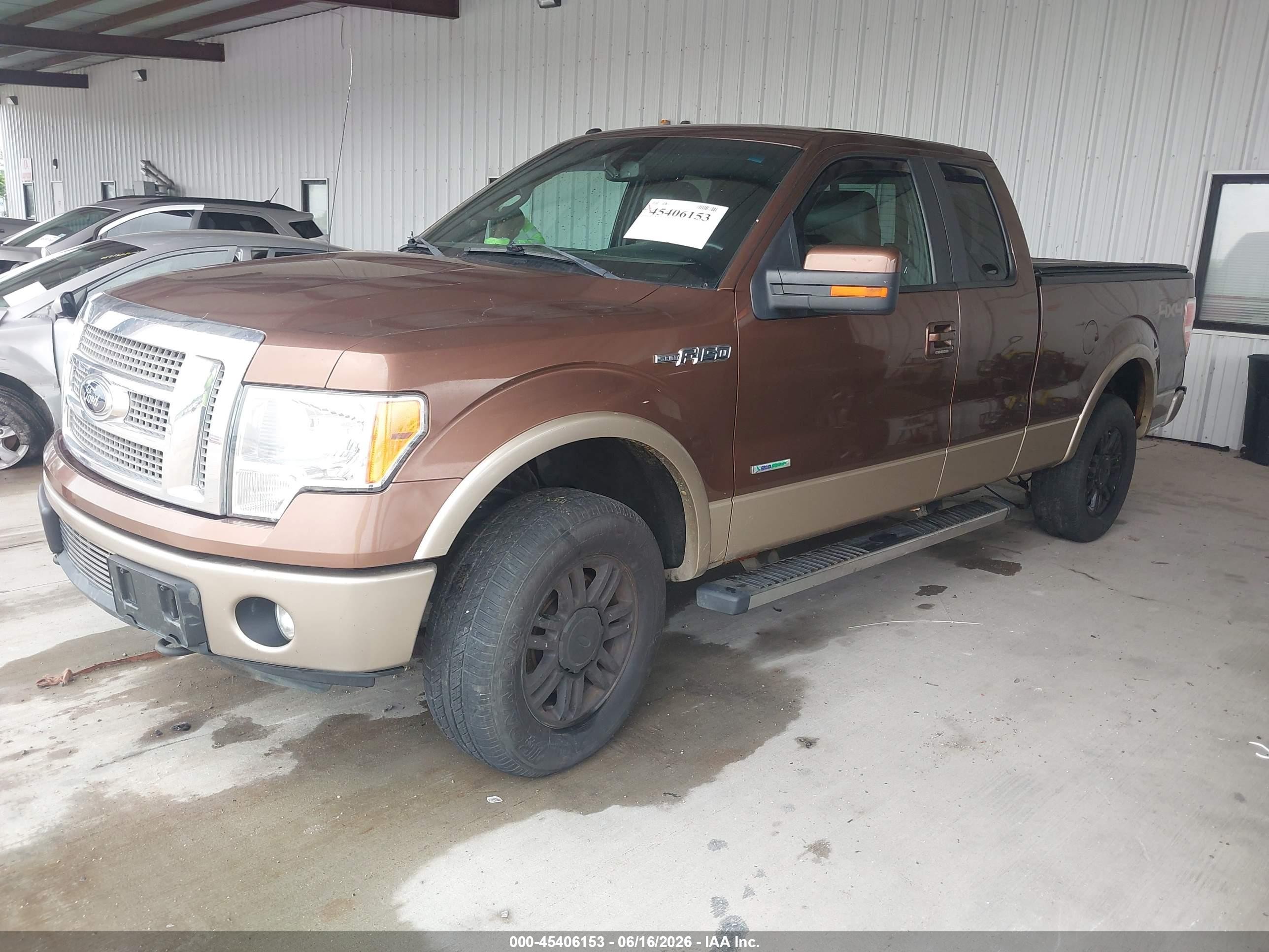 2012 Ford F-150 Lariat Brown vin: 1FTFX1ET6CFA98435