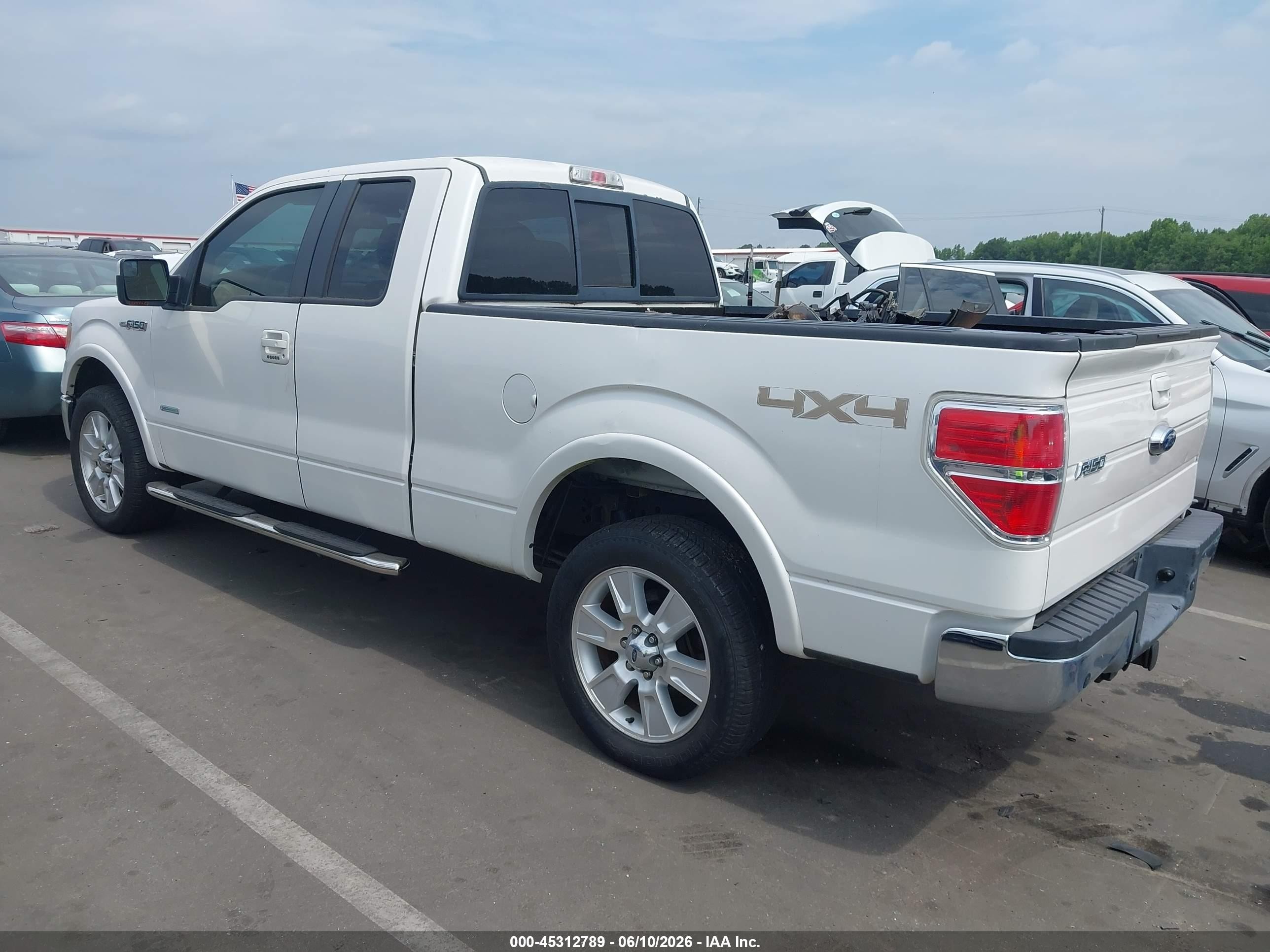 2013 Ford F-150 Lariat White vin: 1FTFX1ET7DFD15962