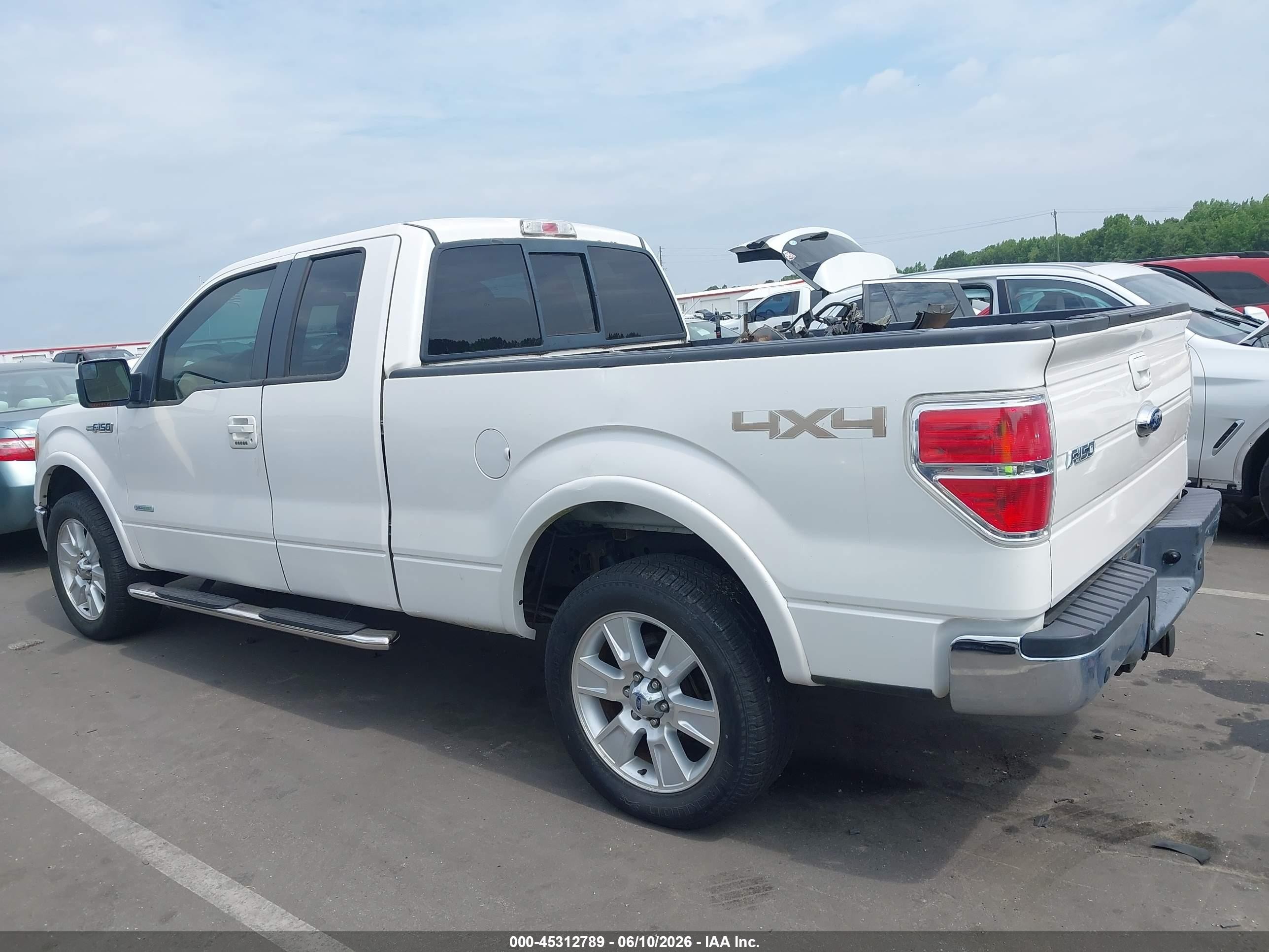 2013 Ford F-150 Lariat White vin: 1FTFX1ET7DFD15962