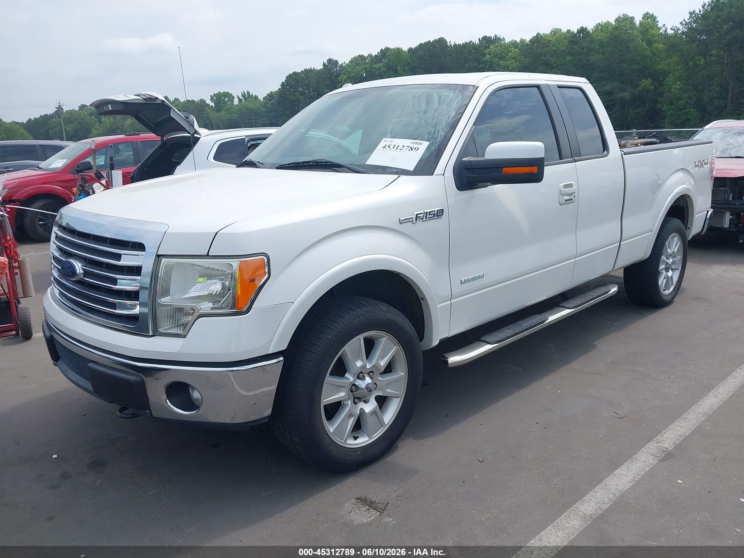 2013 Ford F-150 Lariat White vin: 1FTFX1ET7DFD15962