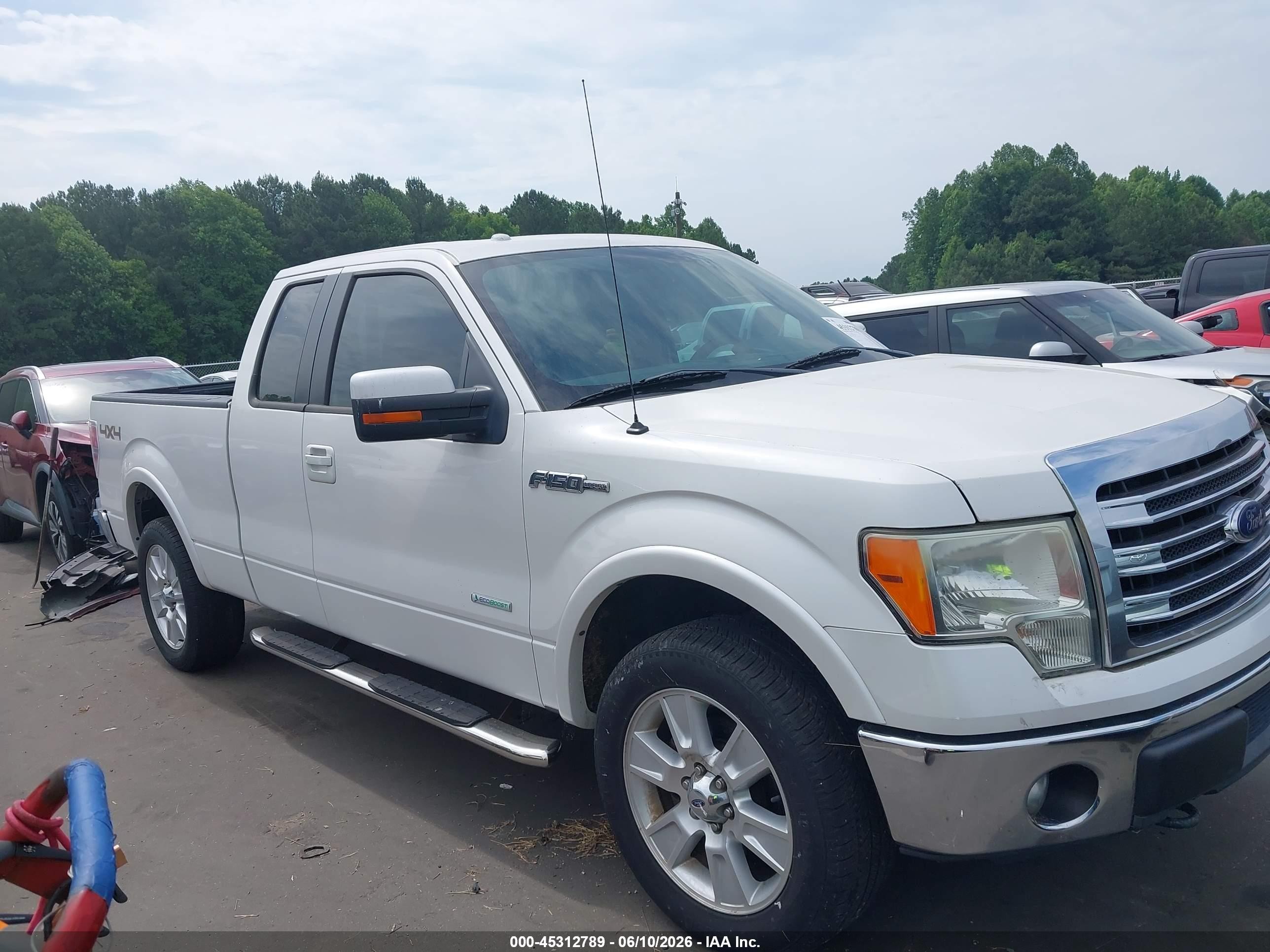 2013 Ford F-150 Lariat White vin: 1FTFX1ET7DFD15962
