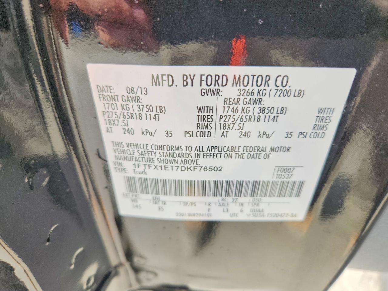 2013 Ford F150 Super Cab Black vin: 1FTFX1ET7DKF76502