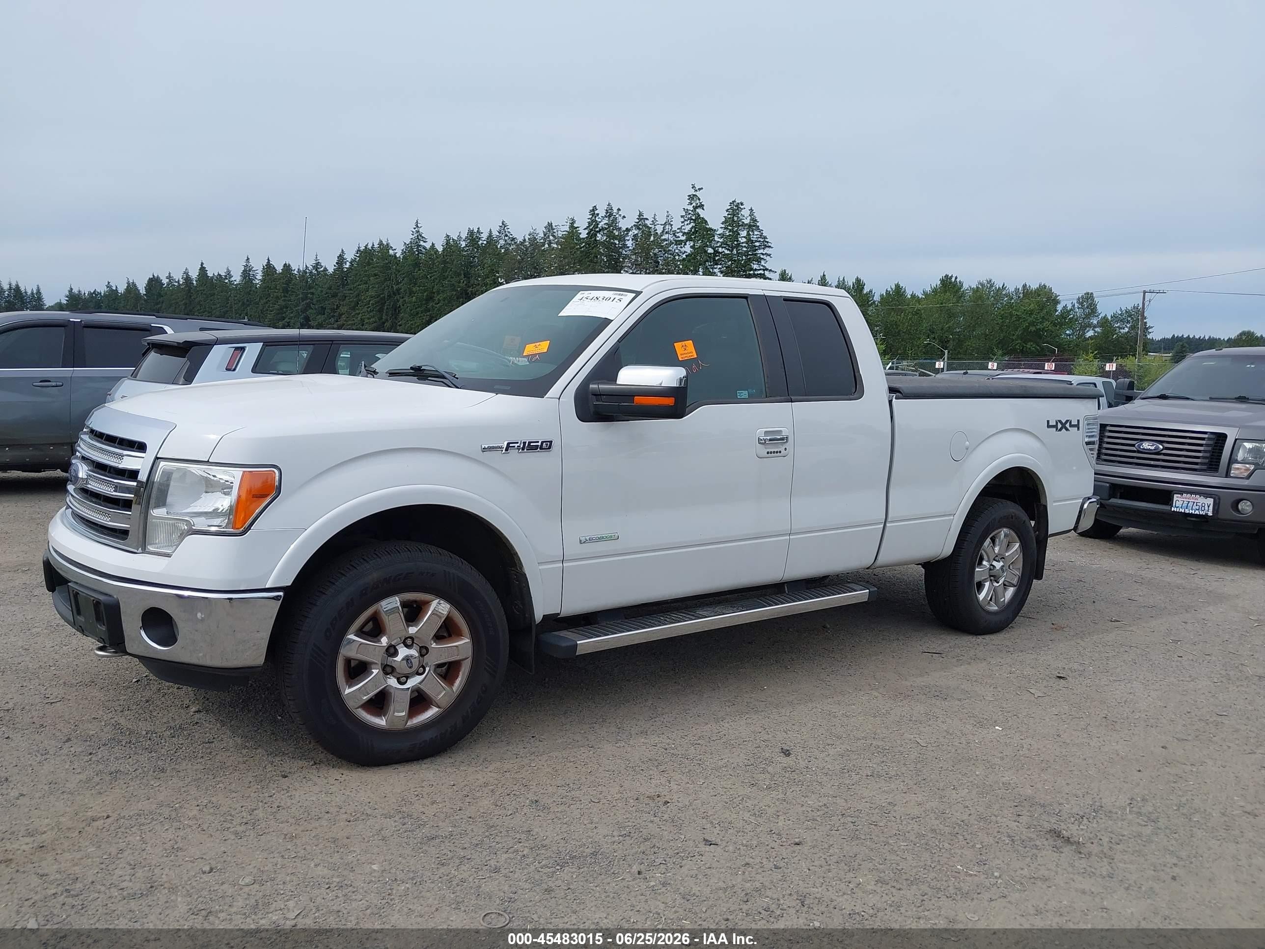2014 Ford F-150 Lariat White vin: 1FTFX1ET8EFB31938