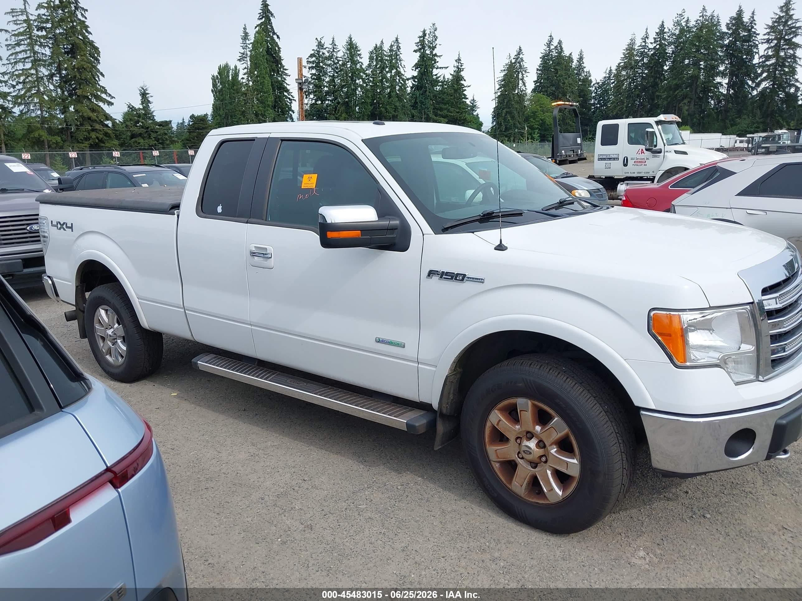 2014 Ford F-150 Lariat White vin: 1FTFX1ET8EFB31938