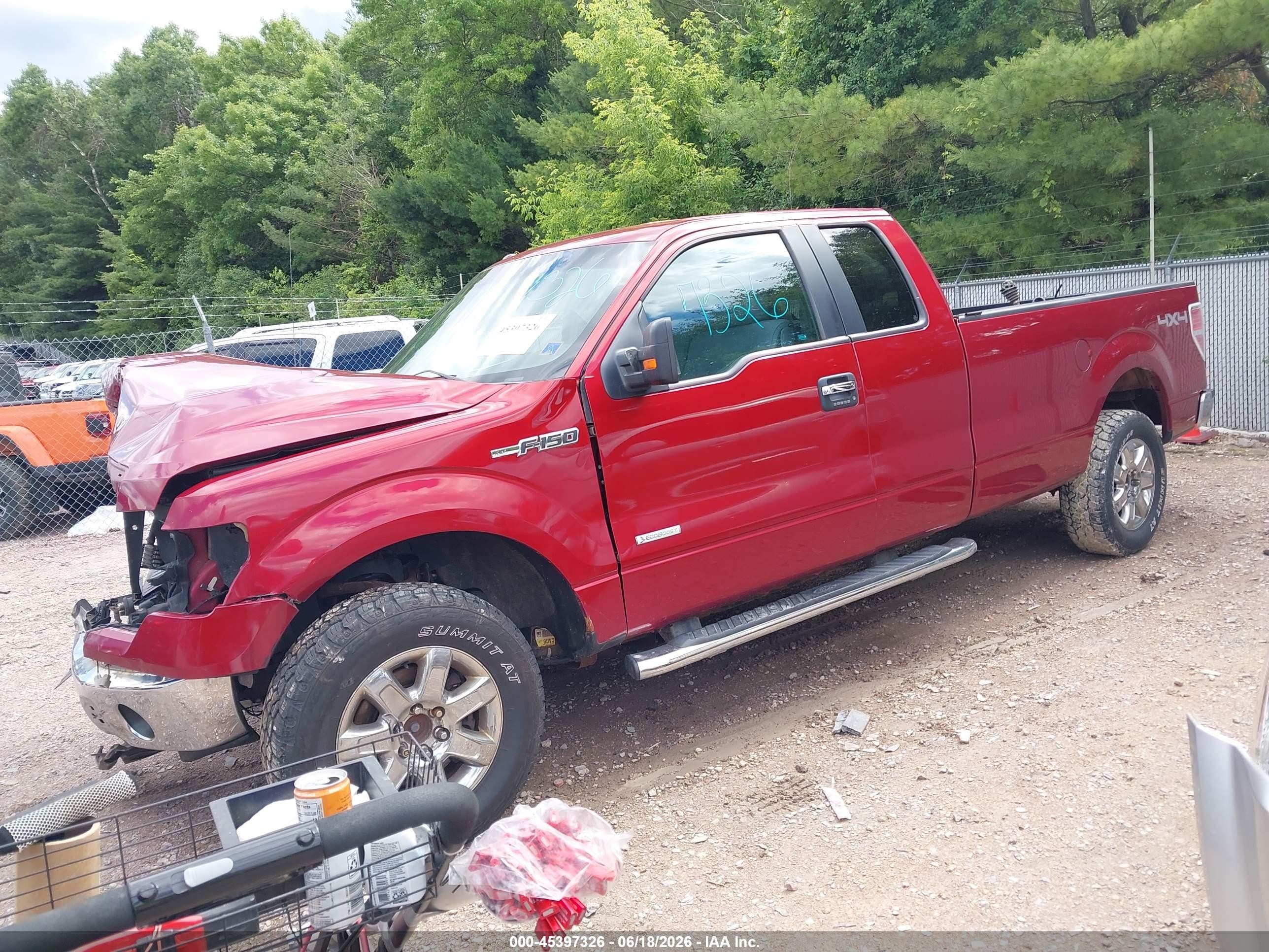2014 Ford F-150 Fx4/lariat/xl/xlt Maroon vin: 1FTFX1ET8EKD02405