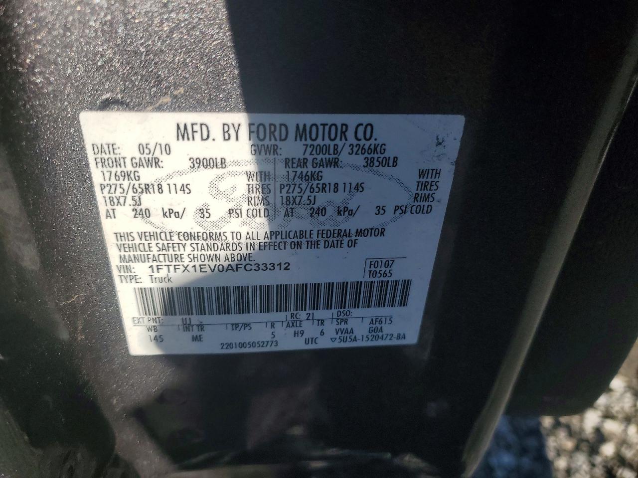 2010 Ford F150 Super Cab Gray vin: 1FTFX1EV0AFC33312