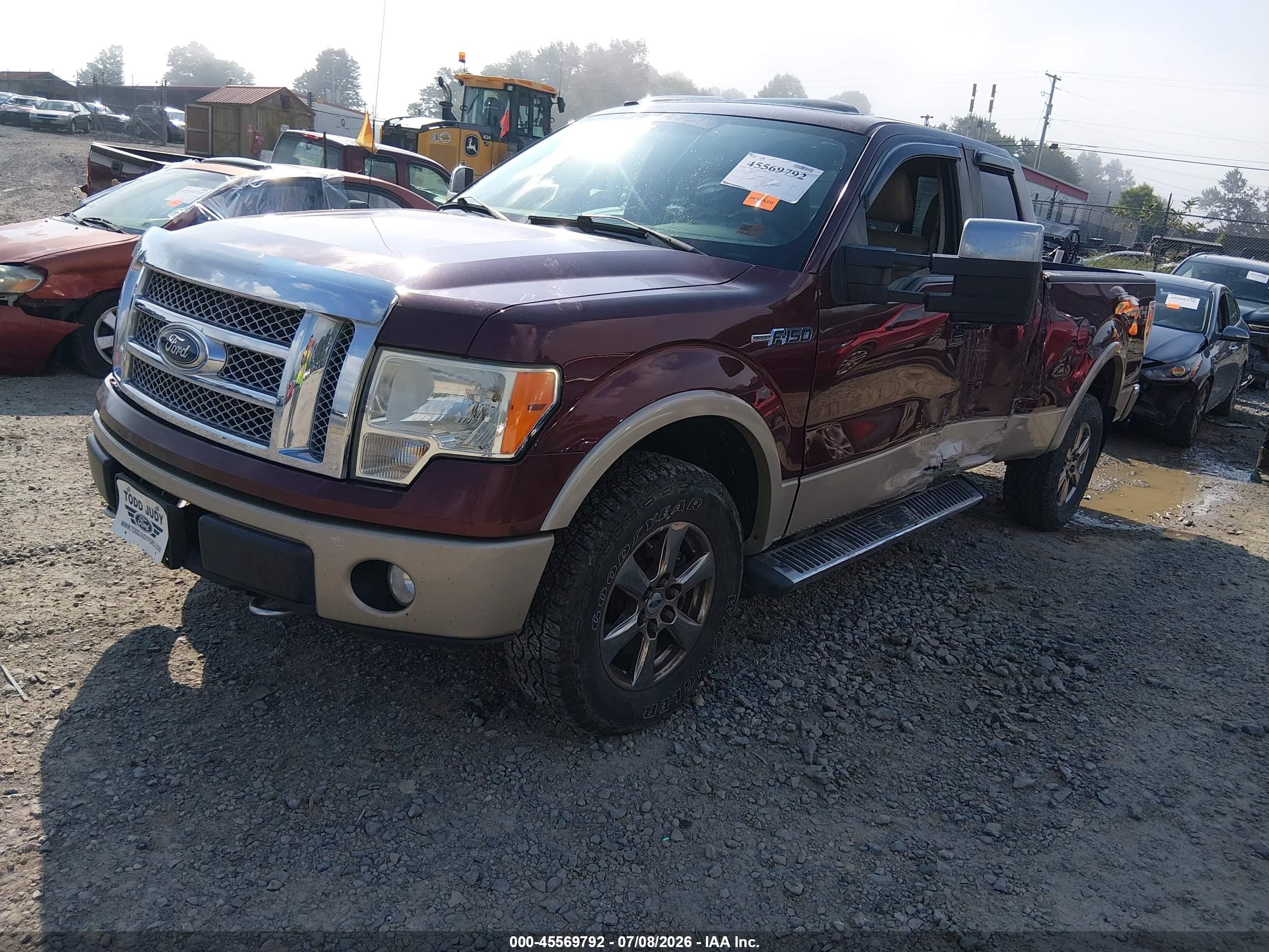 2010 Ford F-150 Lariat Burgundy vin: 1FTFX1EV8AKA67063
