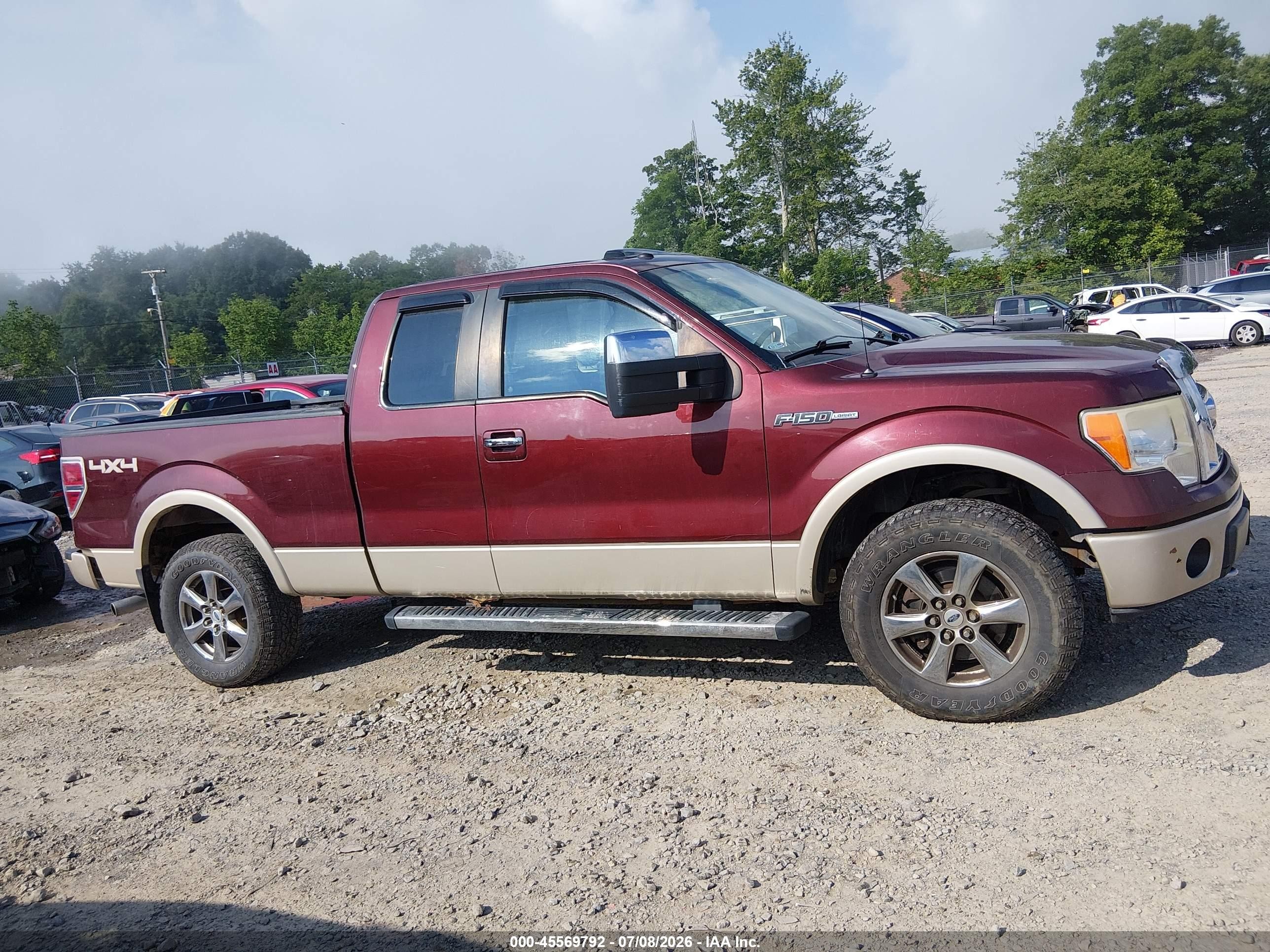 2010 Ford F-150 Lariat Burgundy vin: 1FTFX1EV8AKA67063