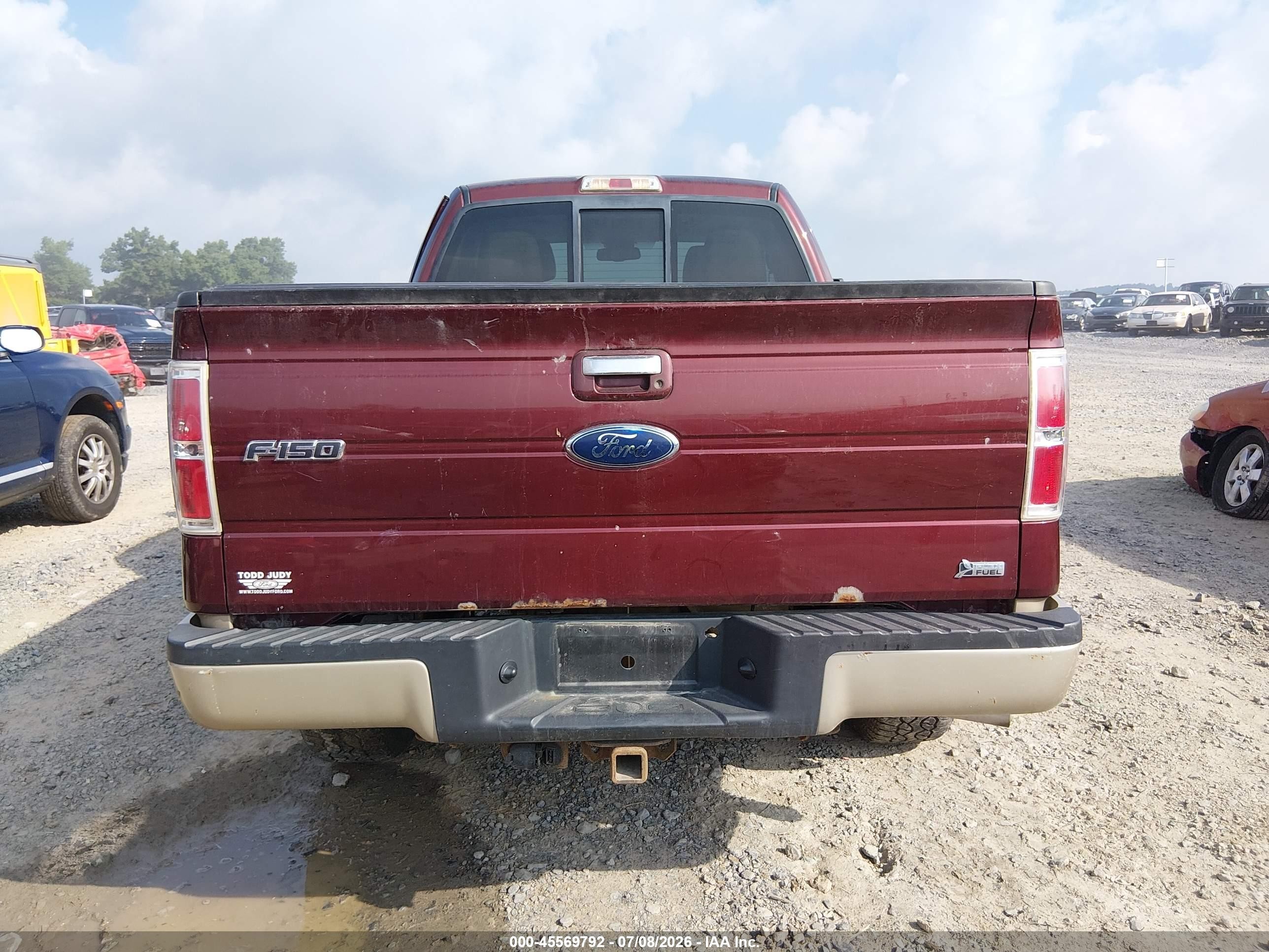 2010 Ford F-150 Lariat Burgundy vin: 1FTFX1EV8AKA67063