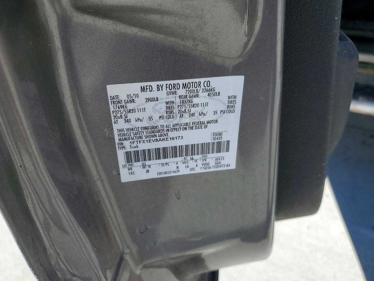 2010 Ford F150 Super Cab Gray vin: 1FTFX1EV8AKE16173