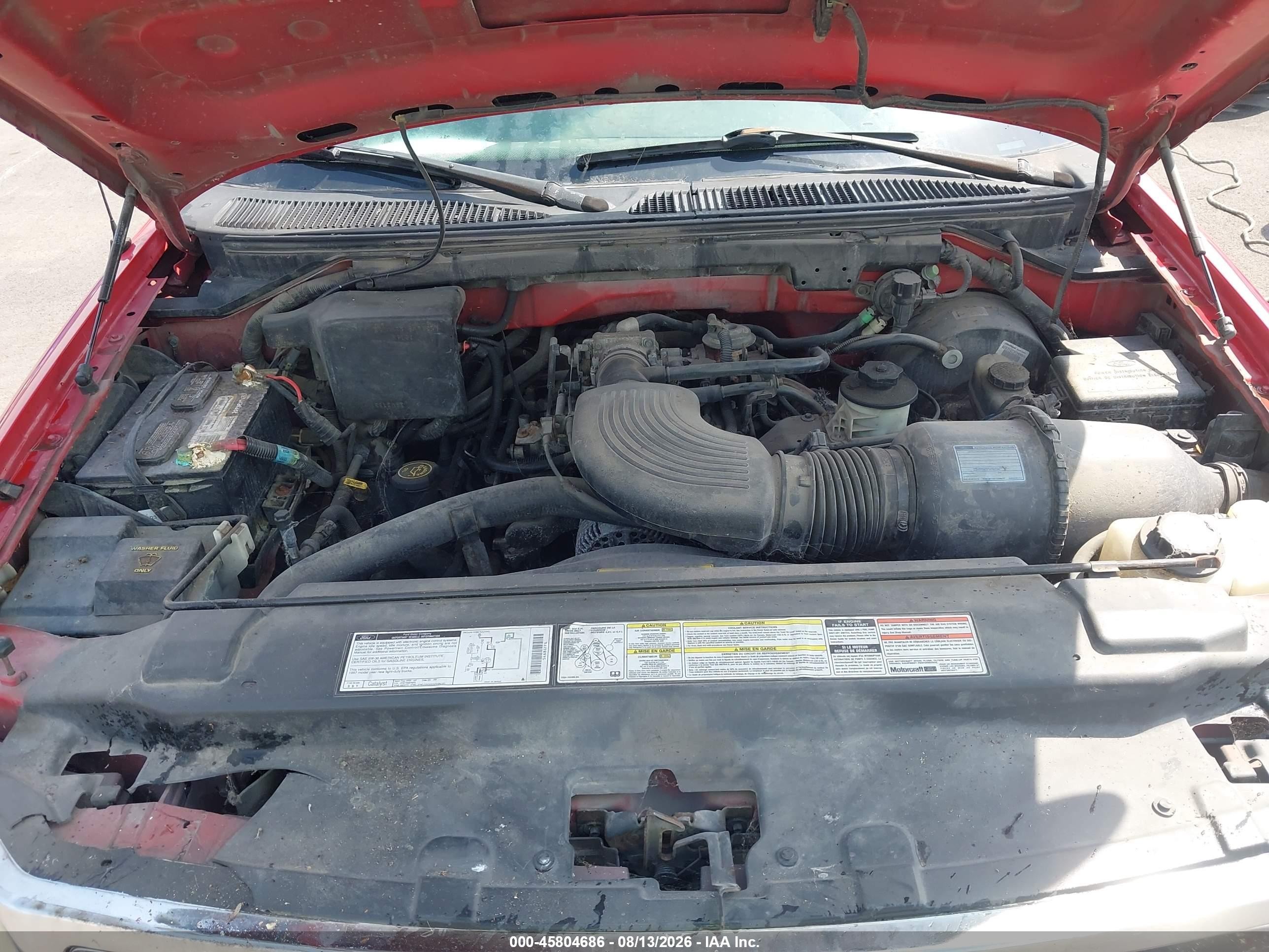 1997 Ford F-250 Lariat/standard/xl/xlt Red vin: 1FTFX27L1VKC15111