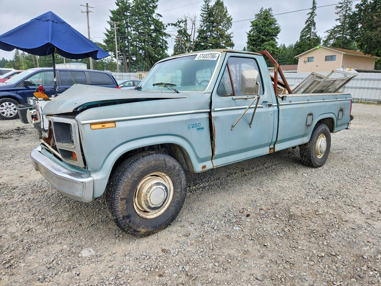 1983 Ford F250 Blue vin: 1FTHF25G1DPA37624