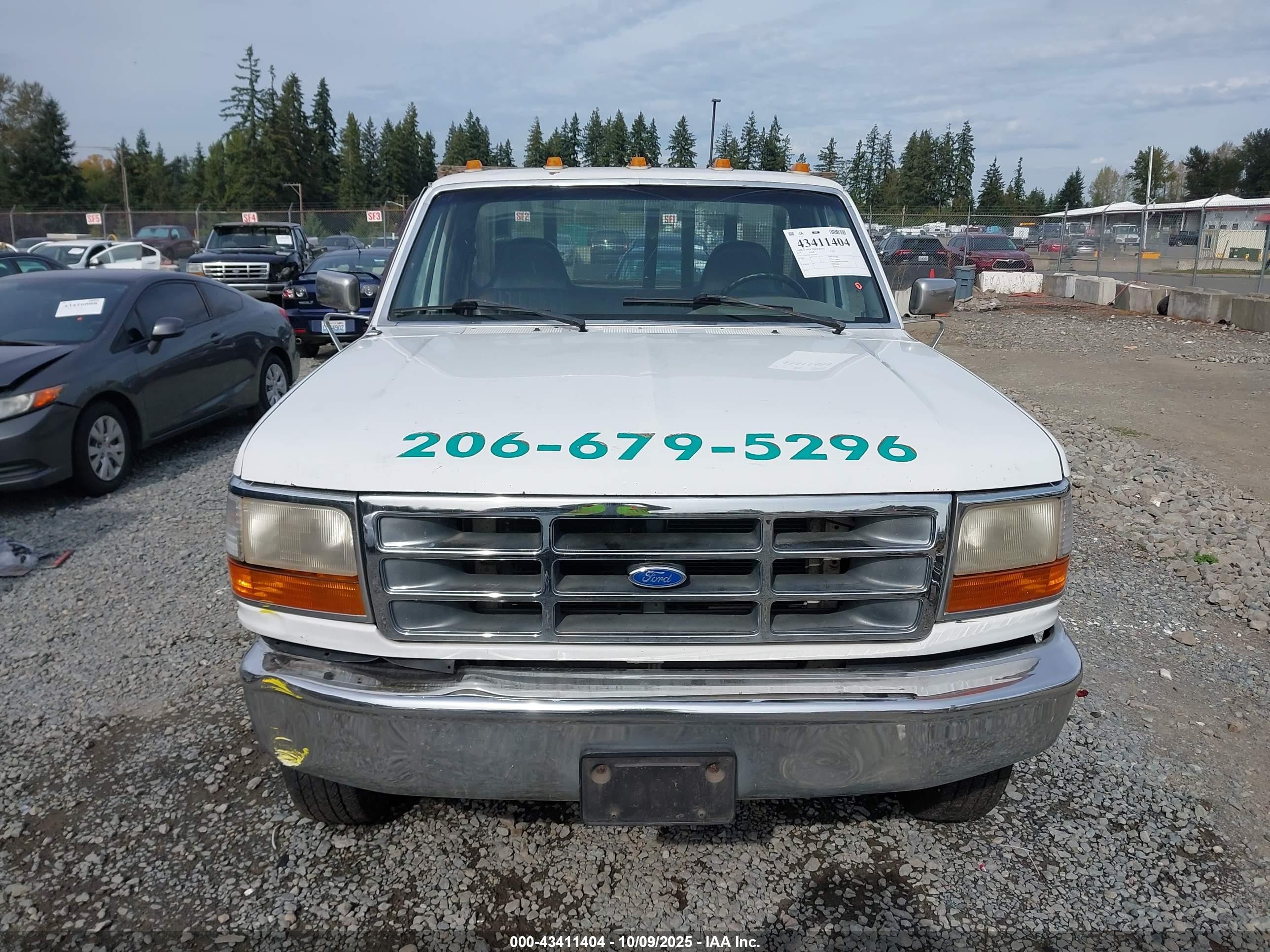 1997 Ford F-250 Xl White vin: 1FTHF25H1VEB55002