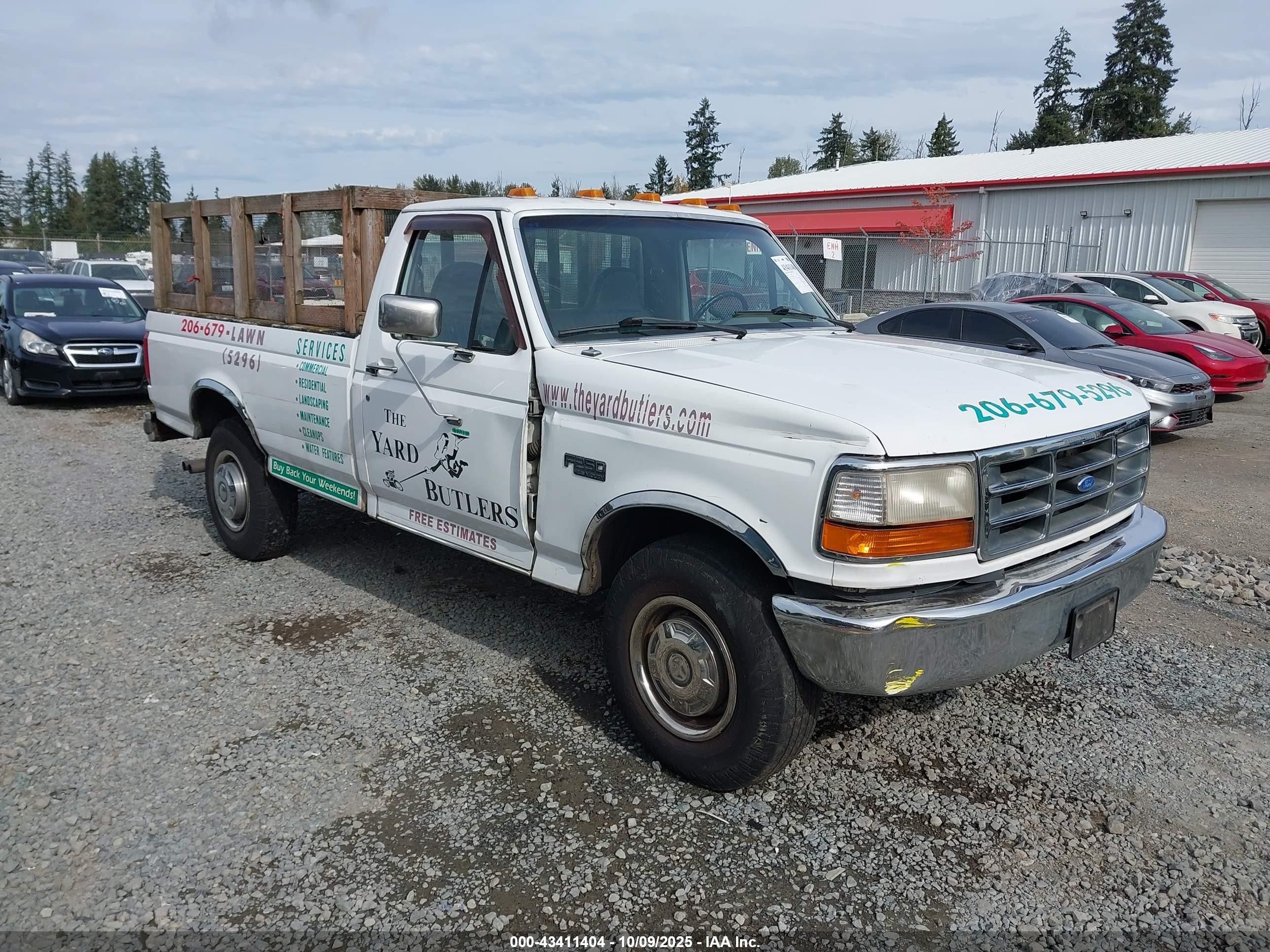 1997 Ford F-250 Xl White vin: 1FTHF25H1VEB55002