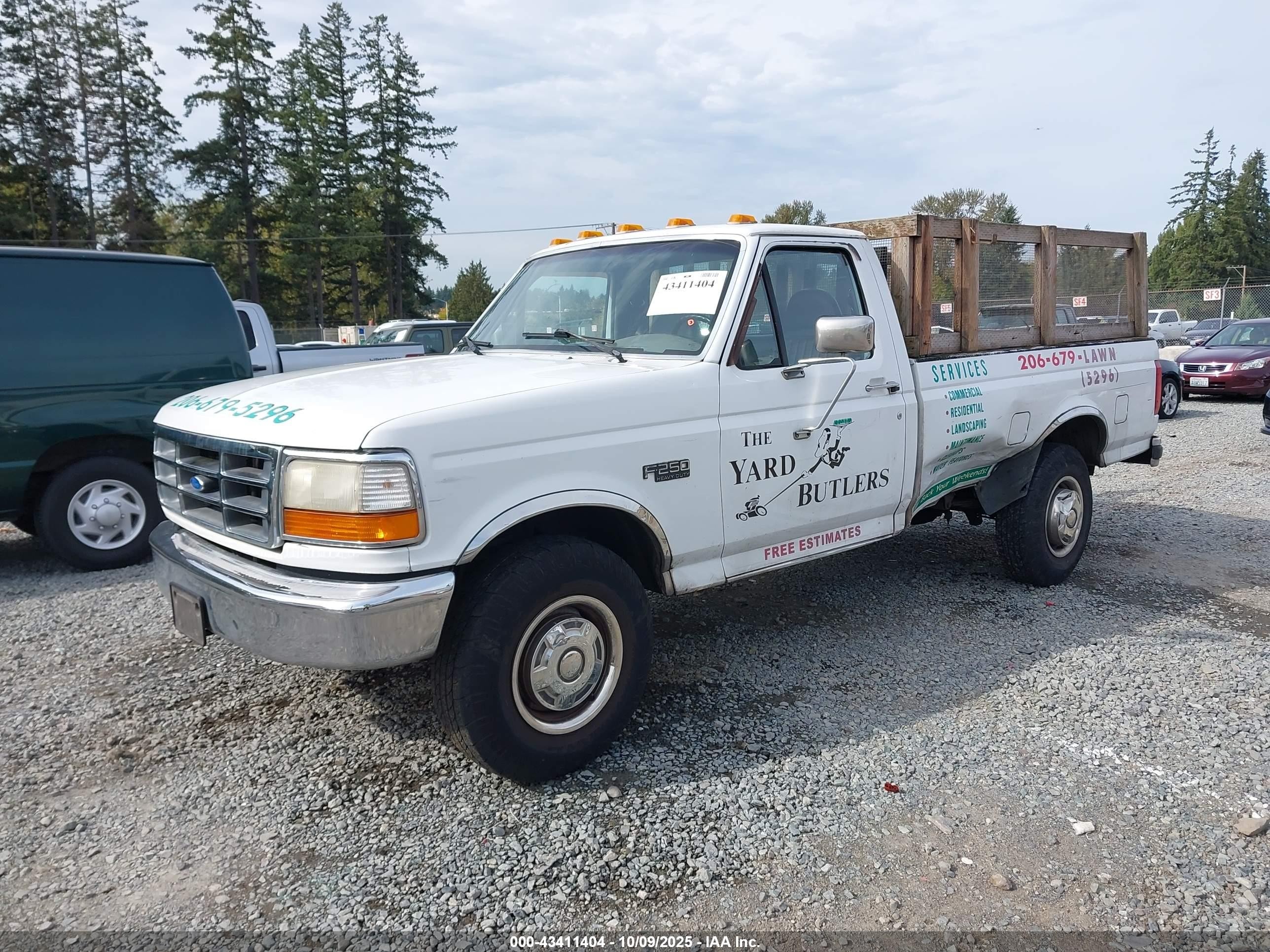 1997 Ford F-250 Xl White vin: 1FTHF25H1VEB55002