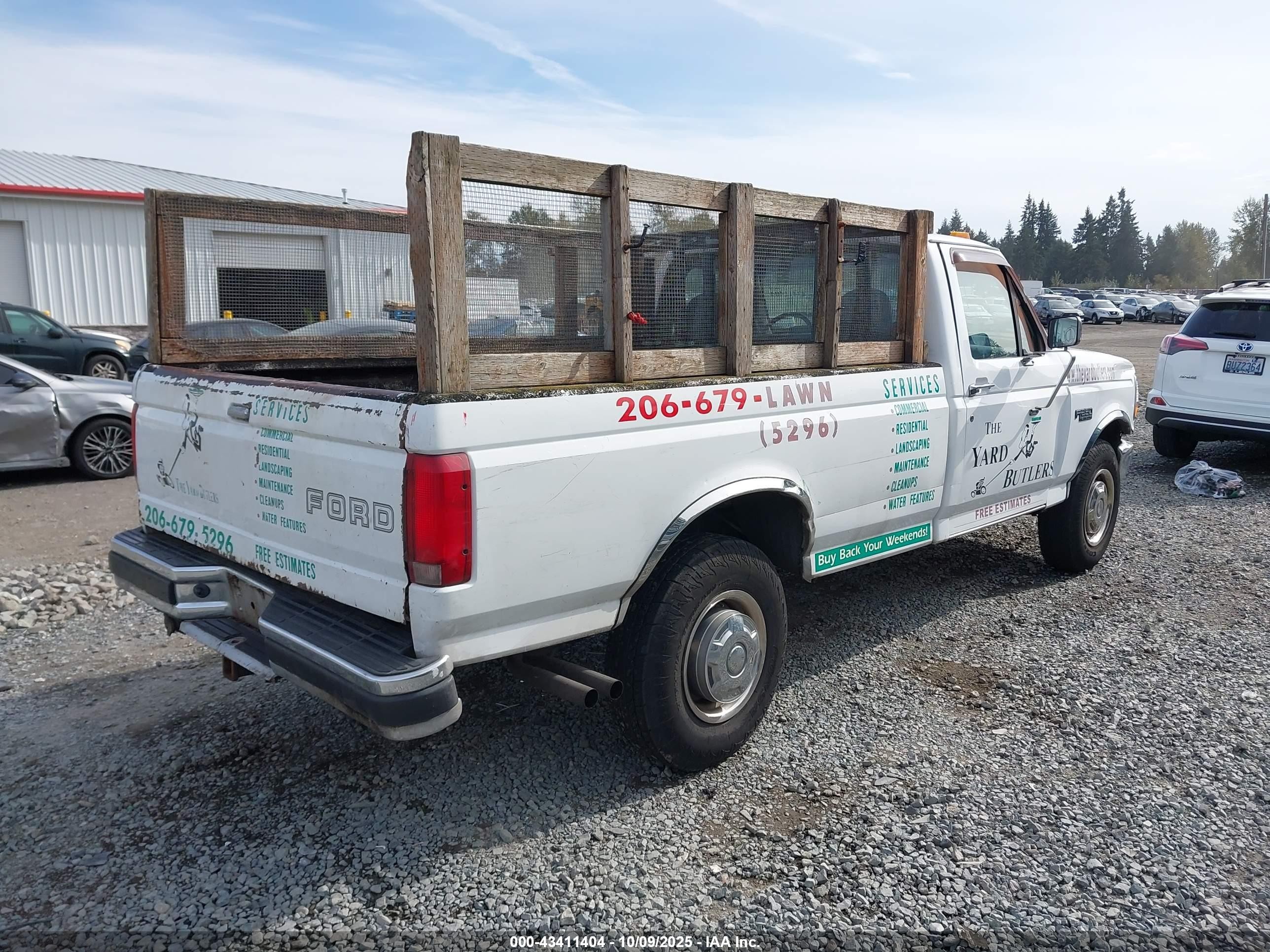 1997 Ford F-250 Xl White vin: 1FTHF25H1VEB55002