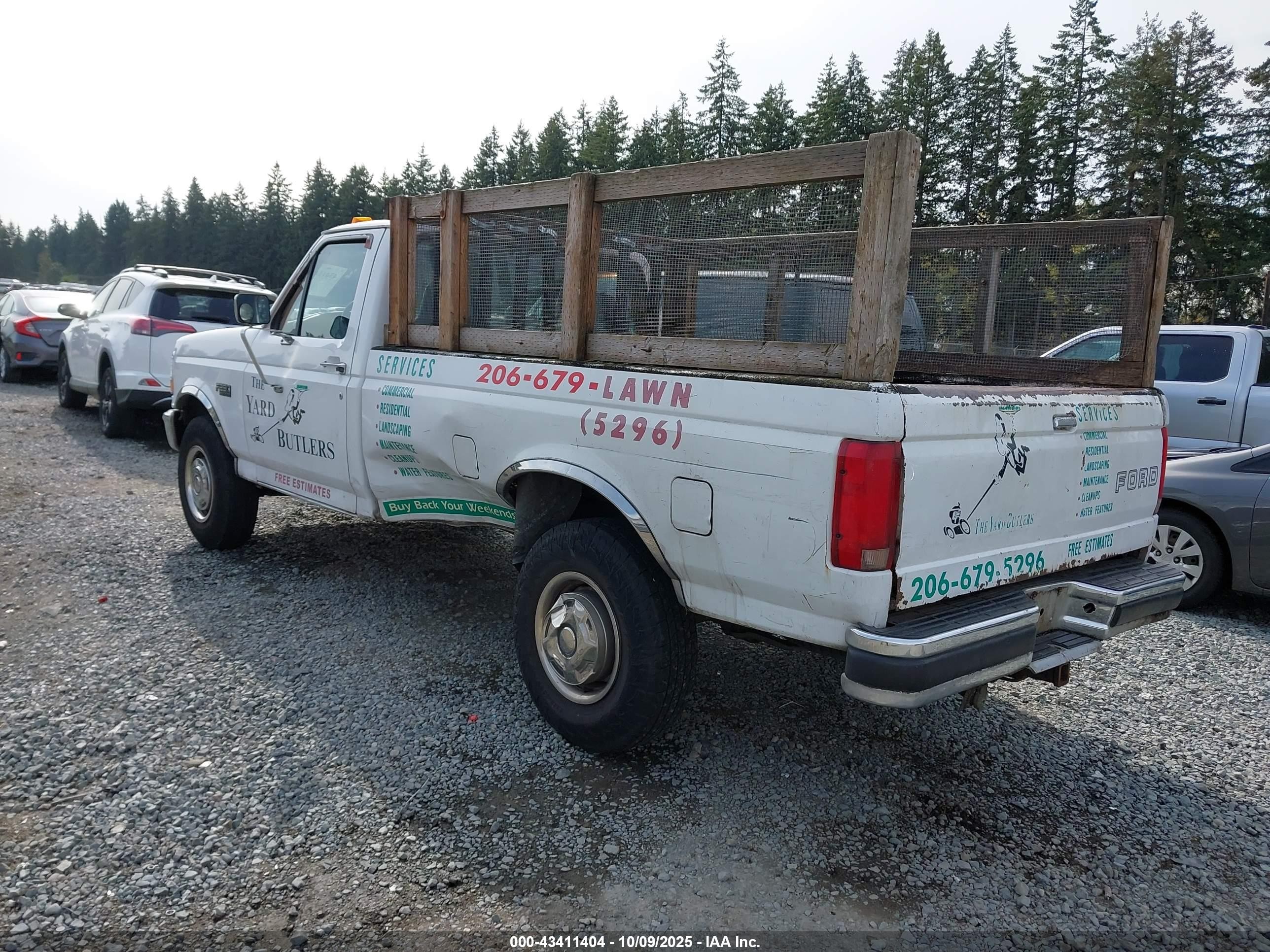 1997 Ford F-250 Xl White vin: 1FTHF25H1VEB55002