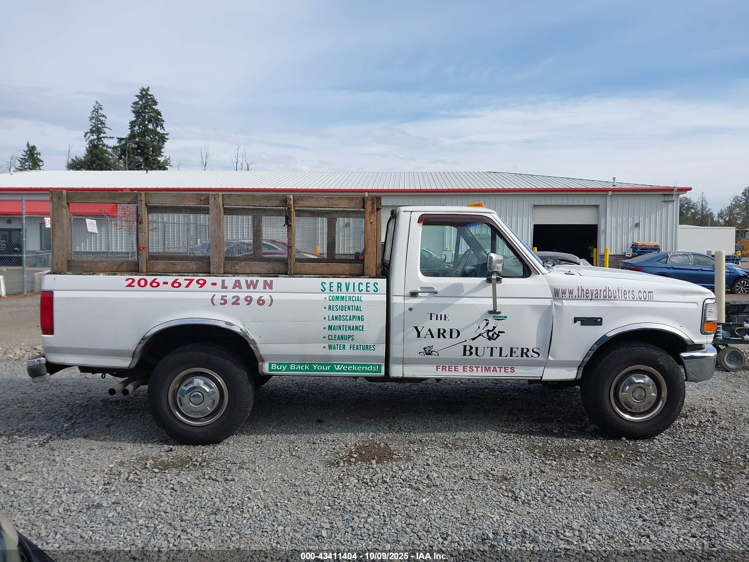 1997 Ford F-250 Xl White vin: 1FTHF25H1VEB55002