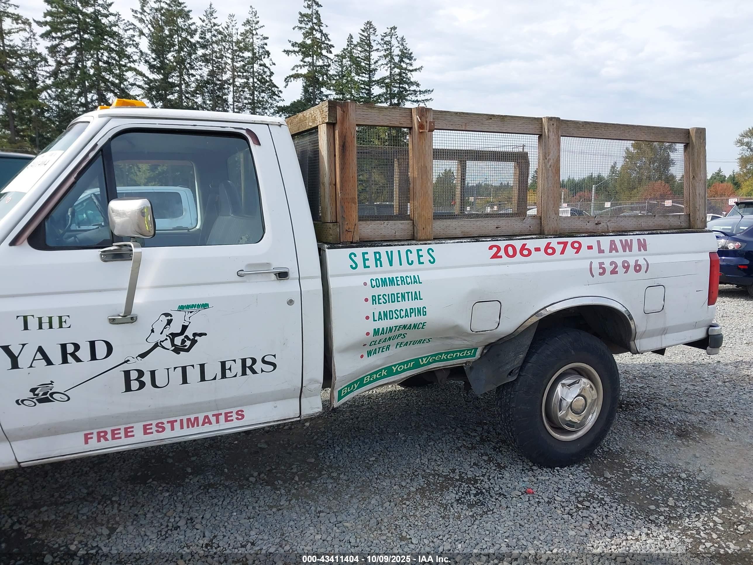 1997 Ford F-250 Xl White vin: 1FTHF25H1VEB55002