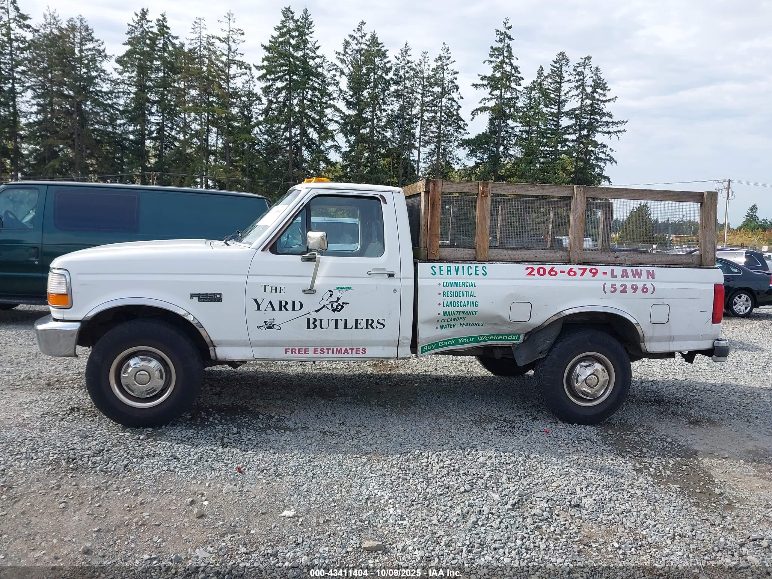 1997 Ford F-250 Xl White vin: 1FTHF25H1VEB55002