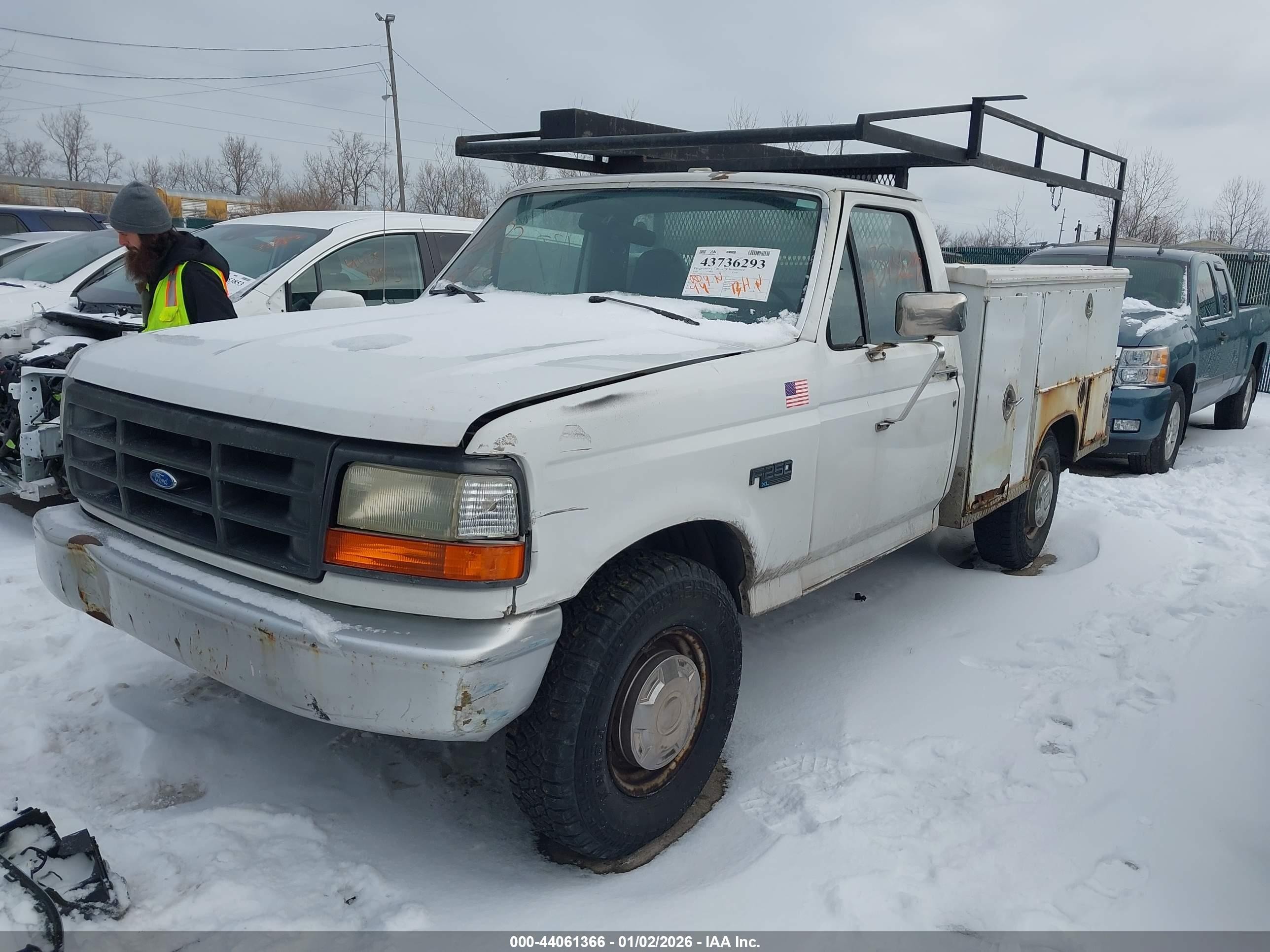 1996 Ford F250   Белый vin: 1FTHF25H5TLB52466