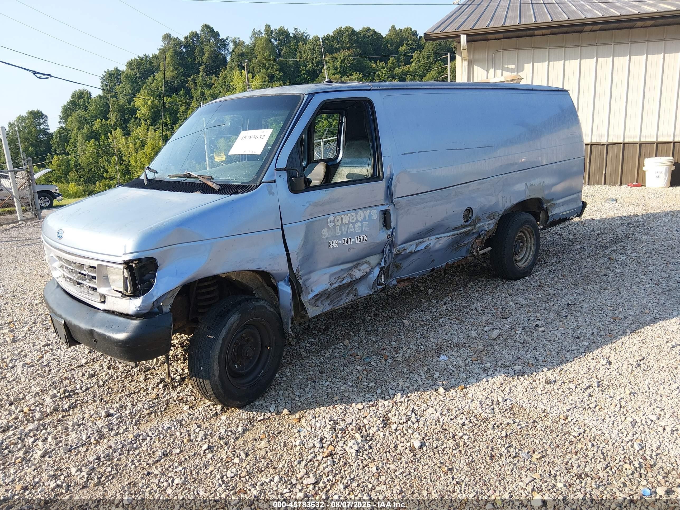 1995 Ford Econoline E250 Super Duty Van Синий vin: 1FTHS24H0SHB02007