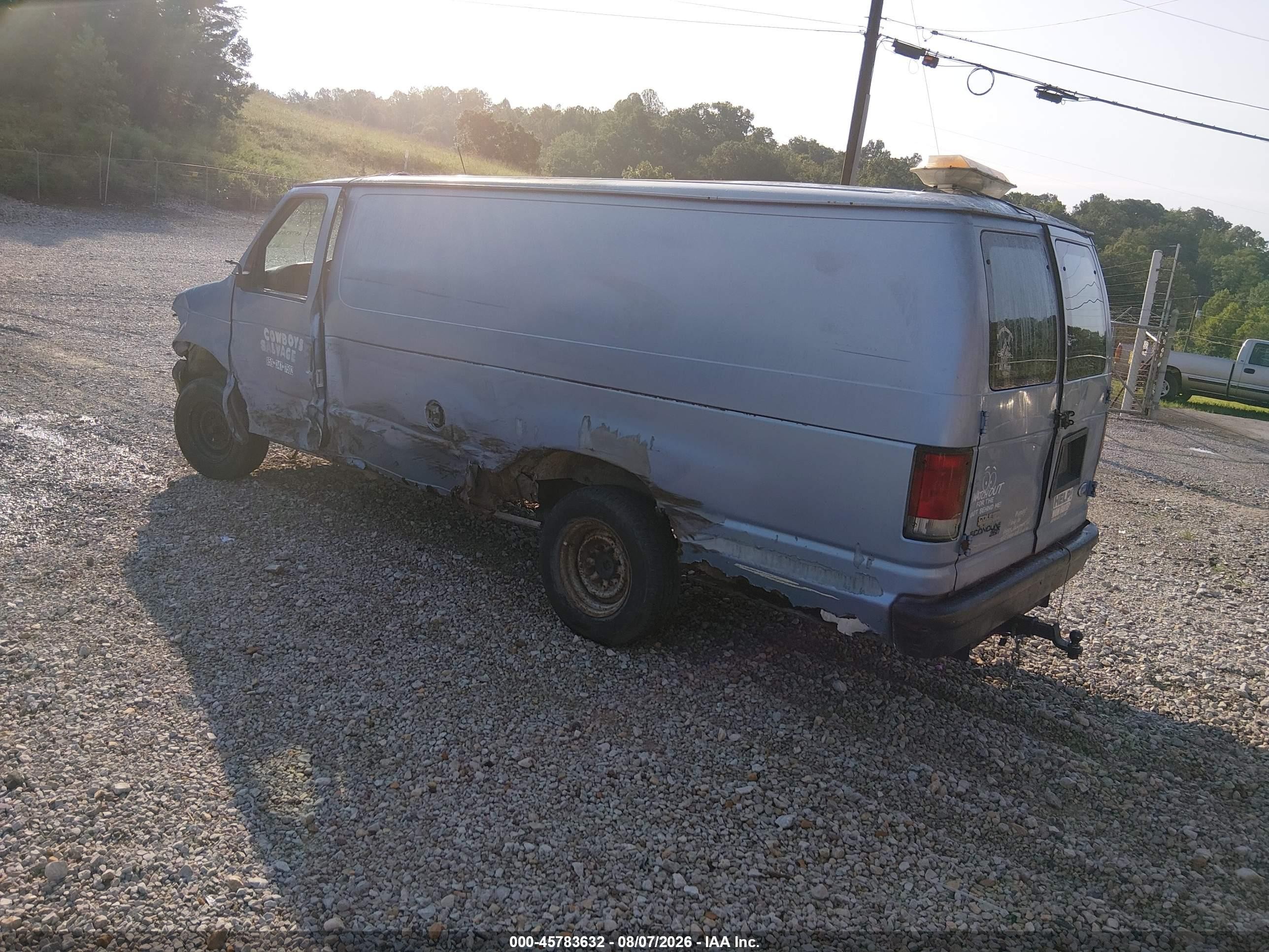 1995 Ford Econoline E250 Super Duty Van Синий vin: 1FTHS24H0SHB02007