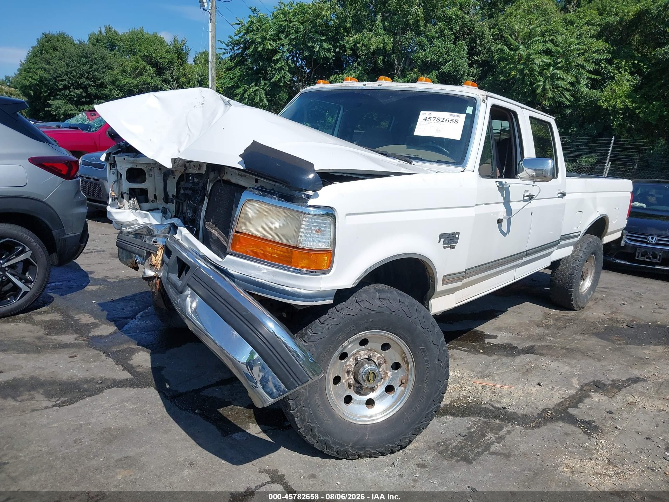 1997 Ford F-250 Xl White vin: 1FTHW26F9VEC81489