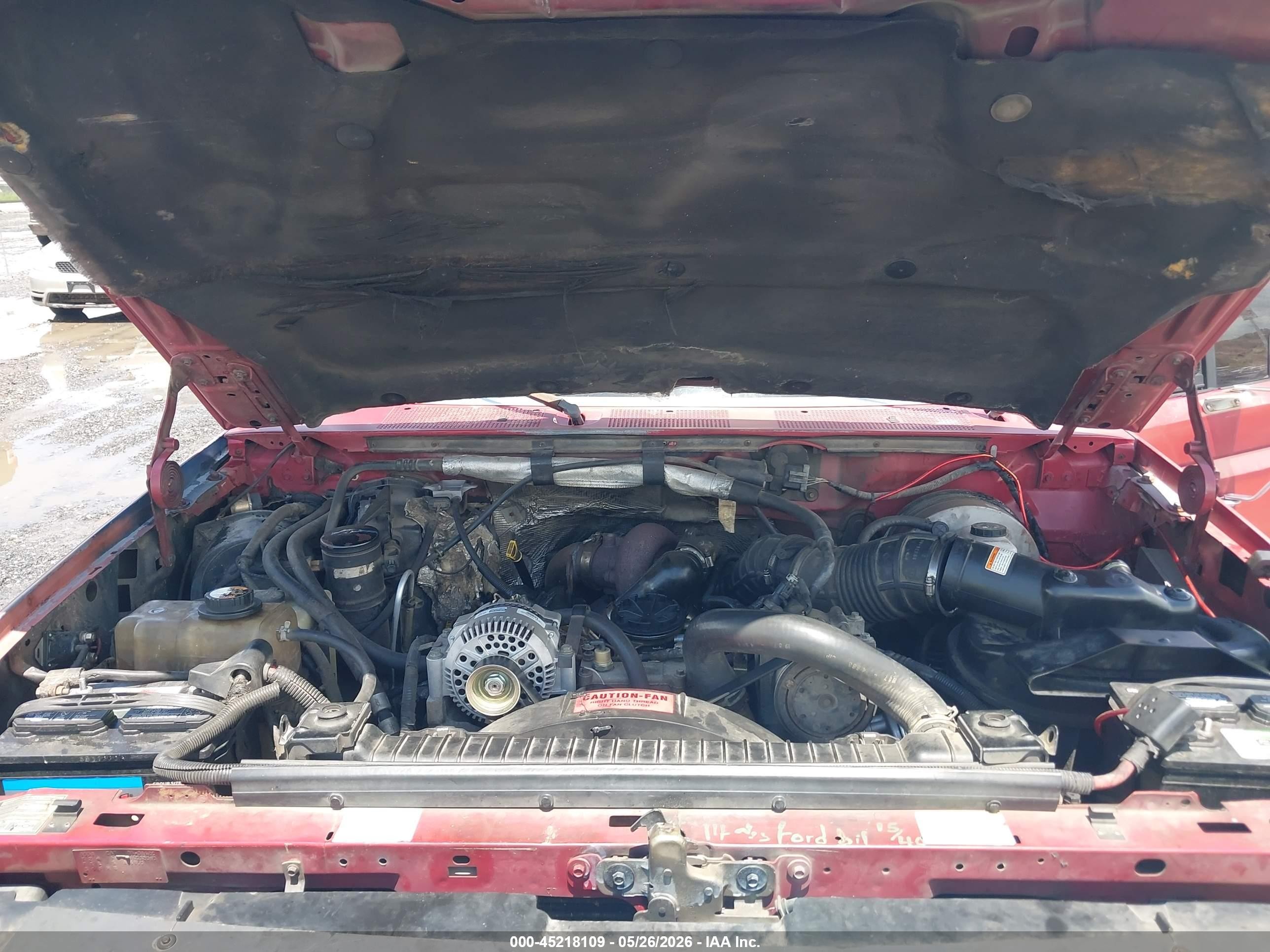 1997 Ford F-250 Xl Burgundy vin: 1FTHX25F8VEC32010