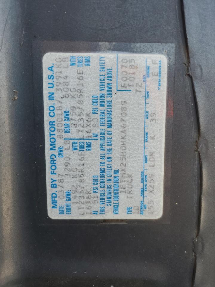 1987 Ford F250 Black vin: 1FTHX25H0HKA67089