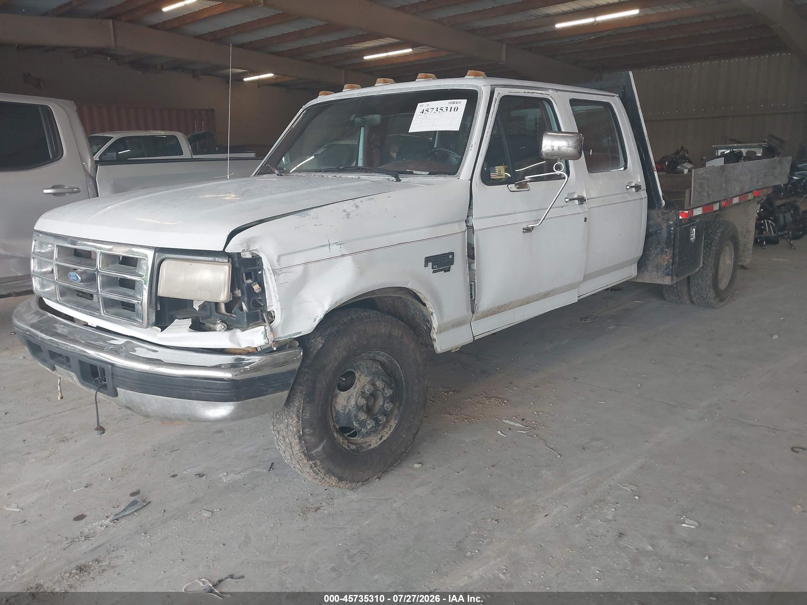 1997 Ford F-350 Xl White vin: 1FTJW35F7VEA89853