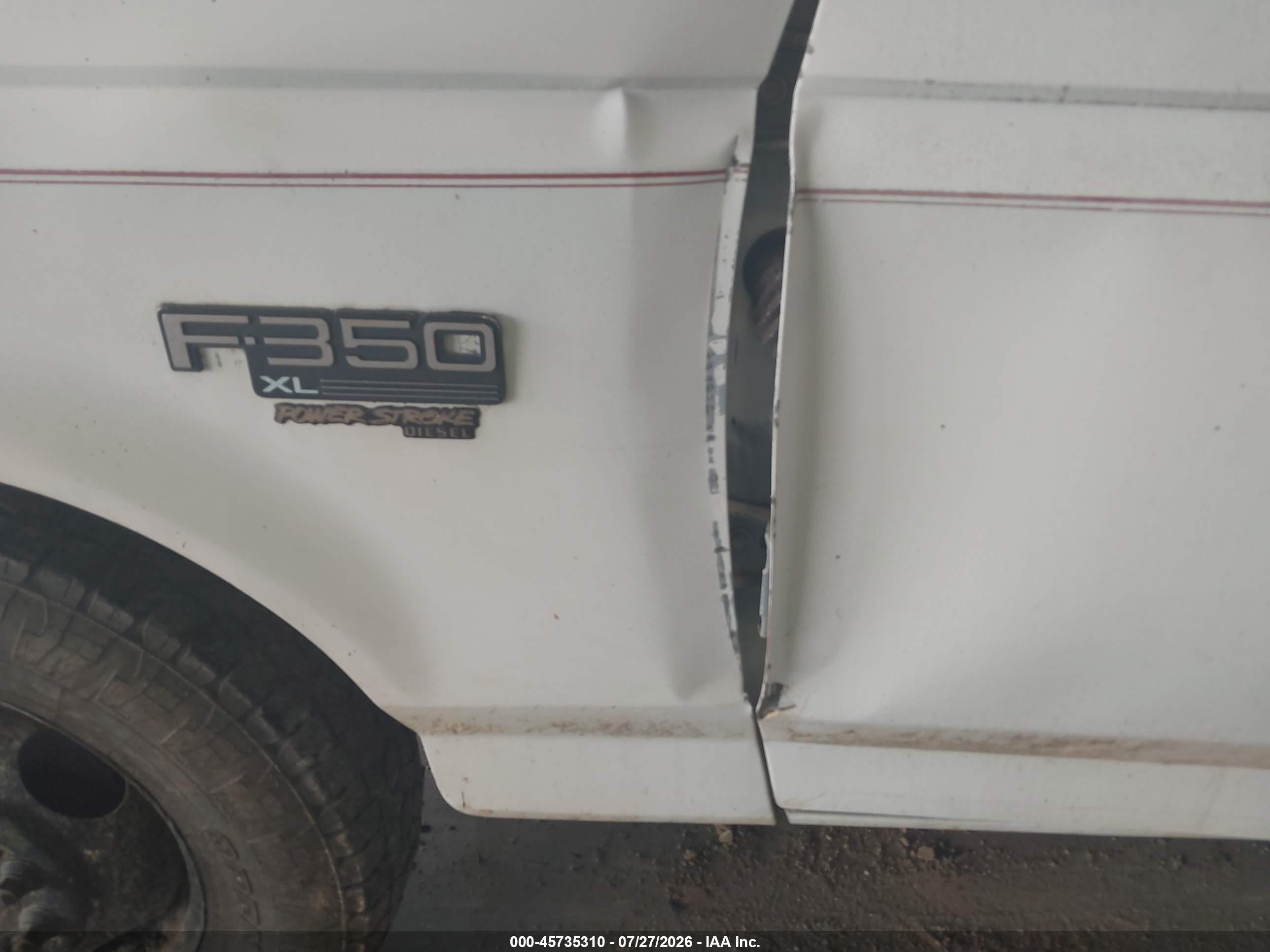 1997 Ford F-350 Xl White vin: 1FTJW35F7VEA89853