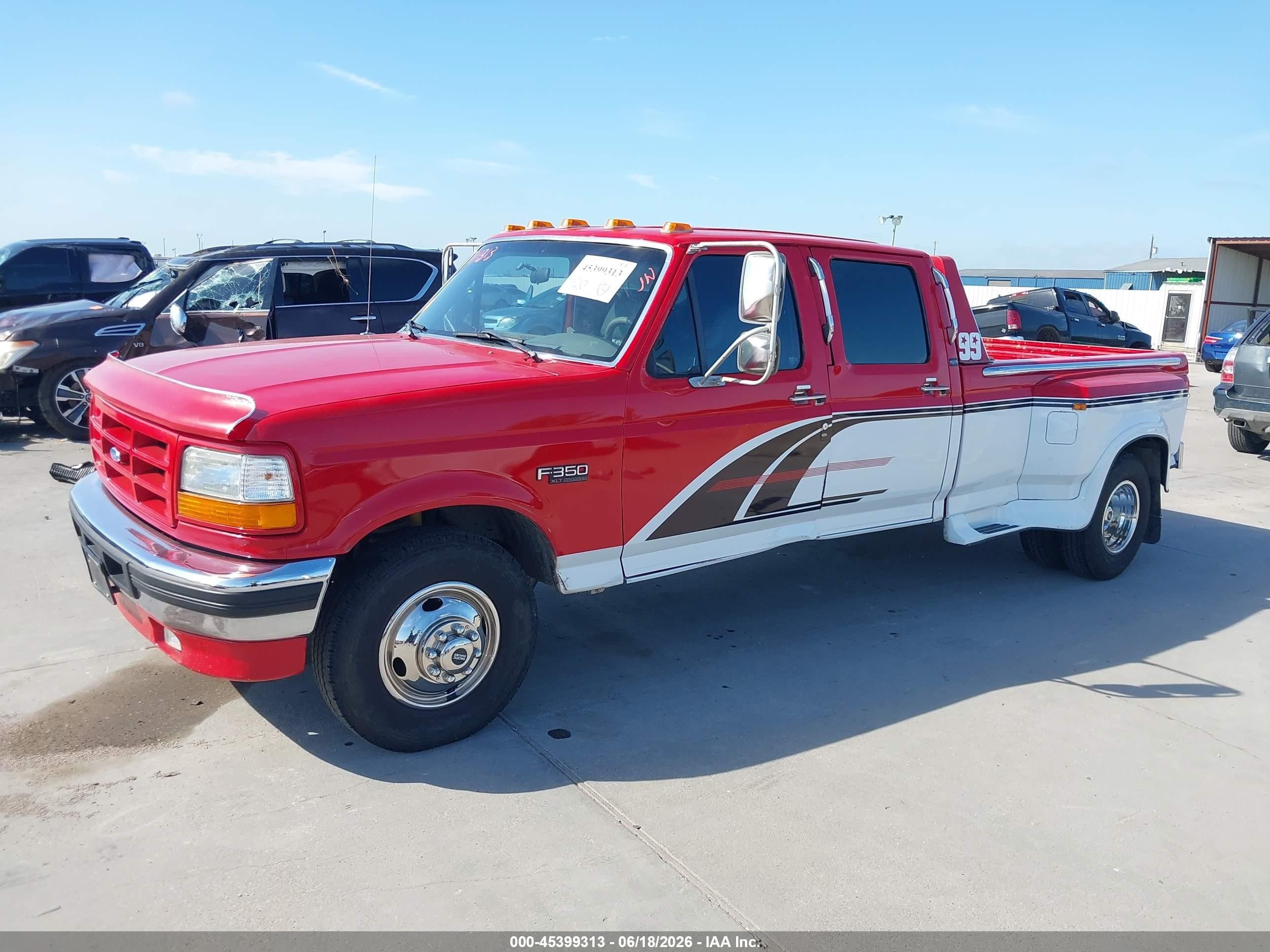 1997 Ford F-350 Xl Red vin: 1FTJW35F8VEA70583
