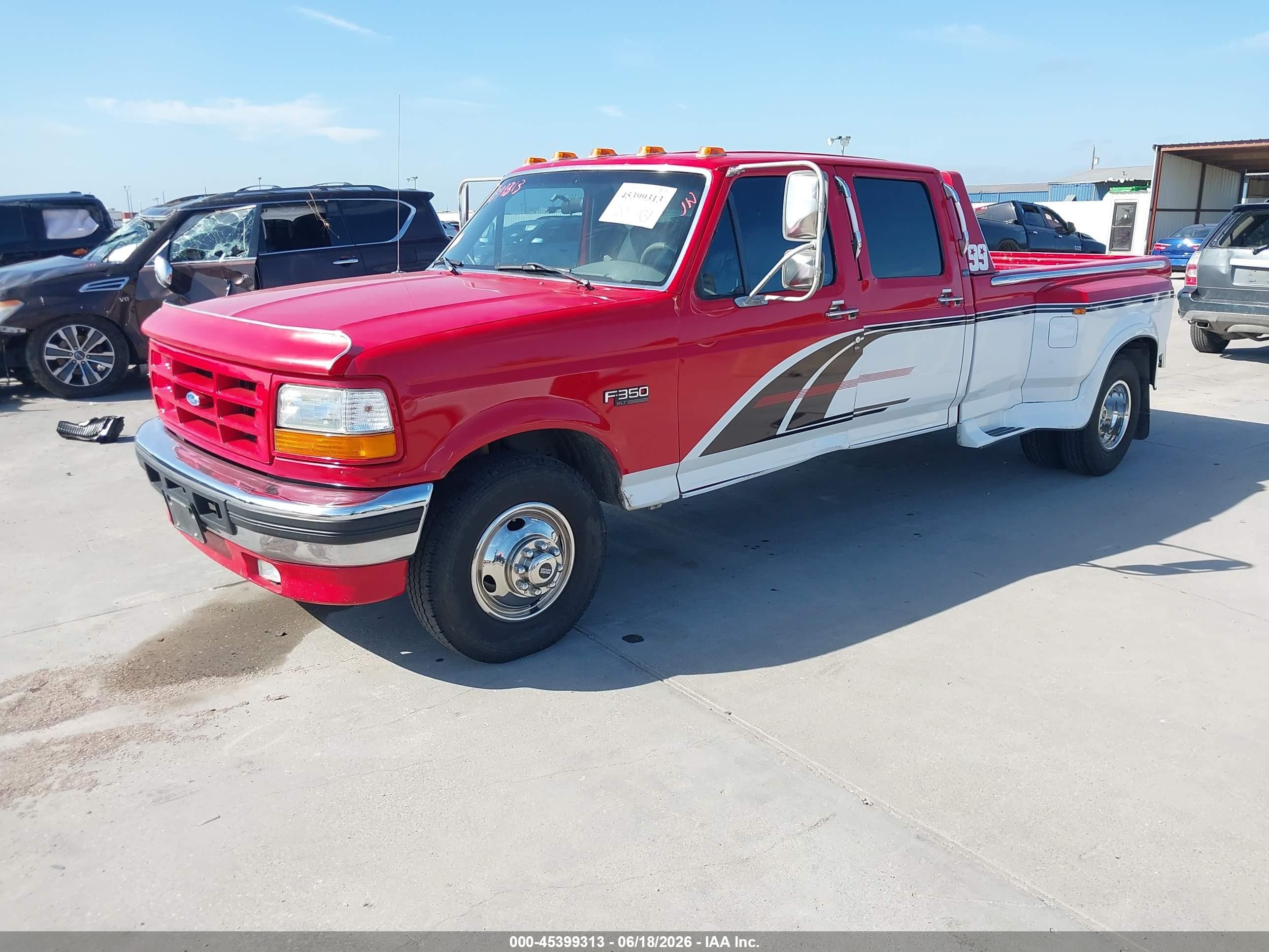 1997 Ford F-350 Xl Red vin: 1FTJW35F8VEA70583