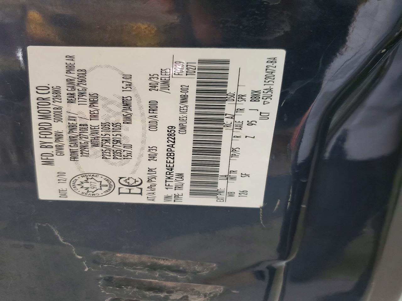 2011 Ford Ranger Super Cab Black vin: 1FTKR4EE2BPA22859