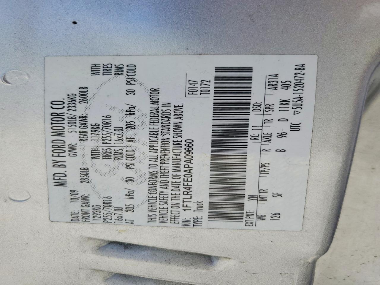 2010 Ford Ranger Super Cab Silver vin: 1FTLR4FE0APA09660