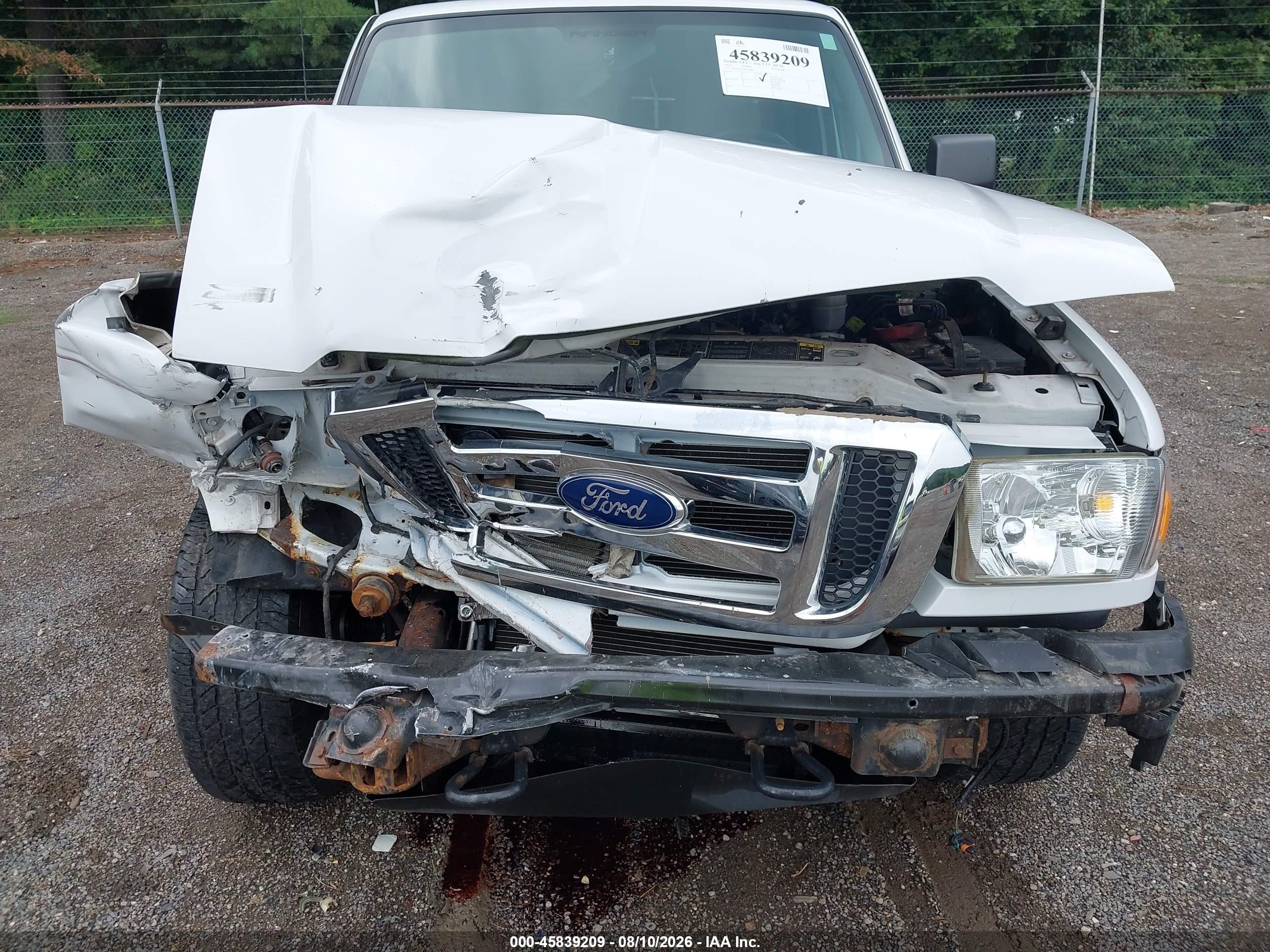2011 Ford Ranger Xlt White vin: 1FTLR4FE2BPB14475