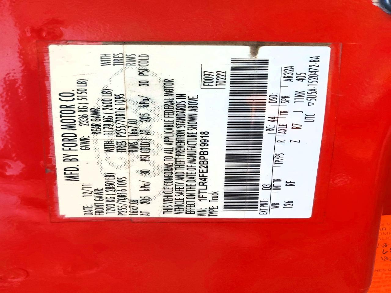 2011 Ford Ranger Super Cab Red vin: 1FTLR4FE2BPB19918