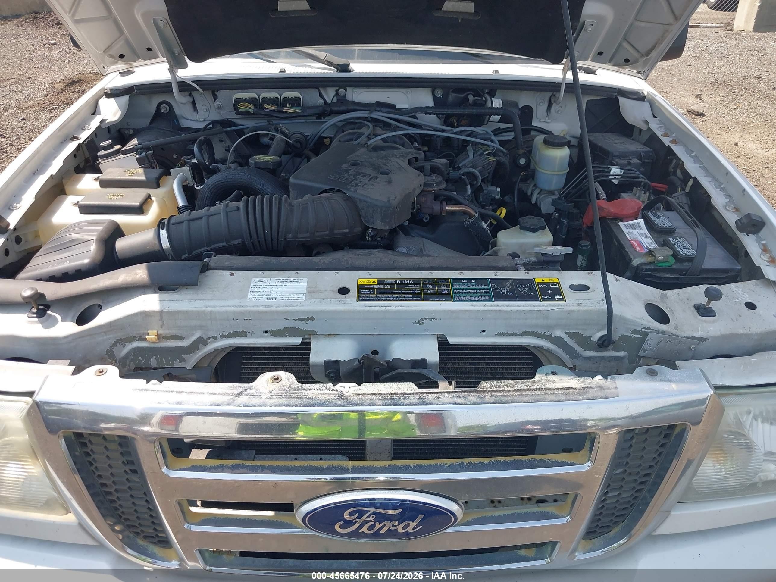 2010 Ford Ranger Sport/xlt White vin: 1FTLR4FE3APA38313