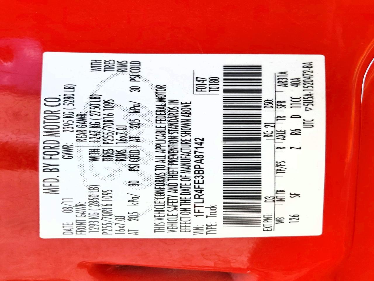 2011 Ford Ranger Super Cab Red vin: 1FTLR4FE3BPA87142